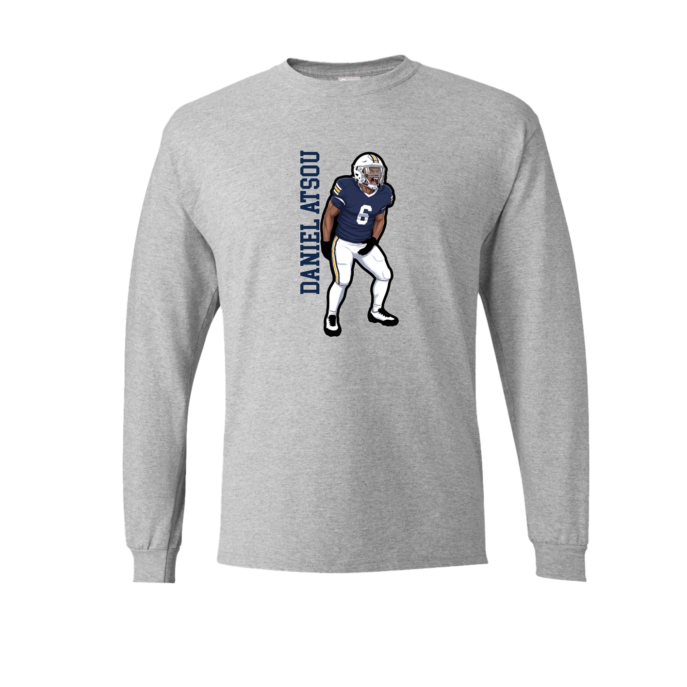 Long Sleeve Tee — Name Vertical in Grey