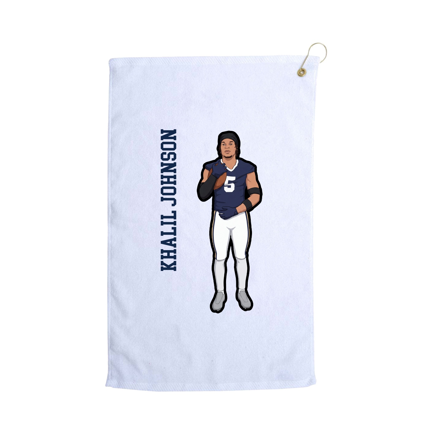 Golf Towel — Name Vertical in White