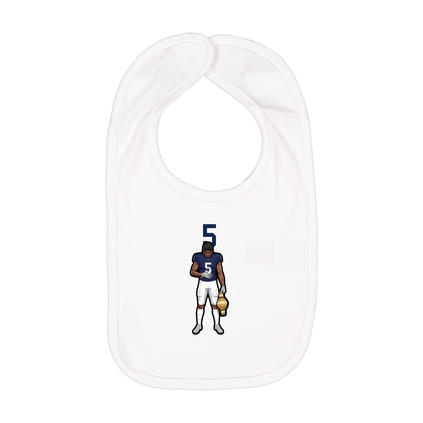 Infant Bib — Number Top in White