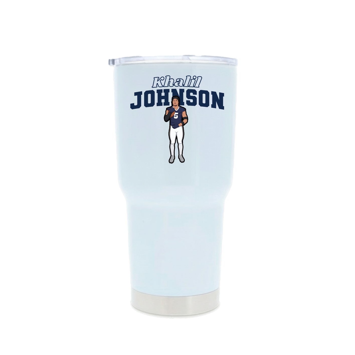 30oz Stainless Steel Tumbler — Name Arch in White