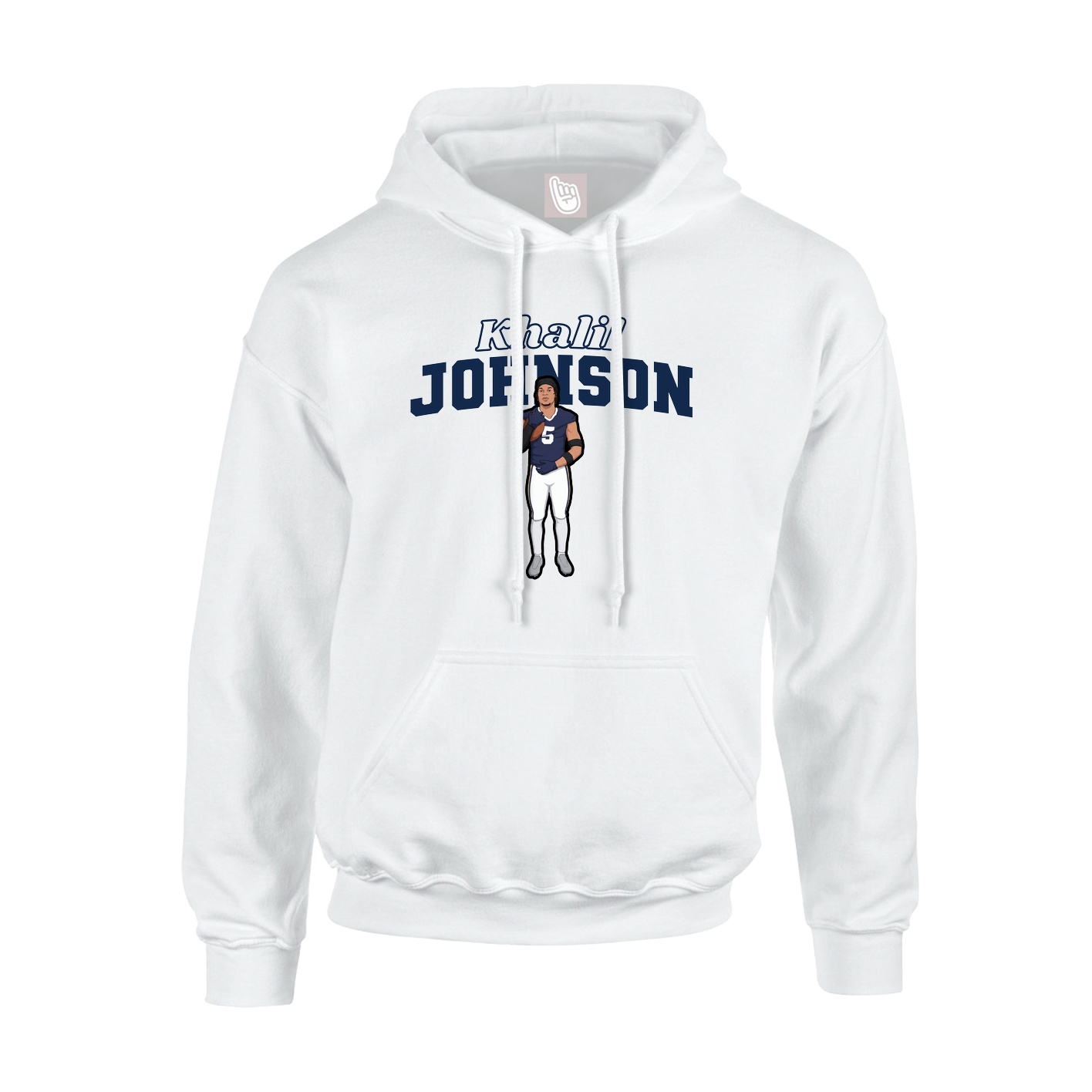 Youth Hoodie — Name Arch in White