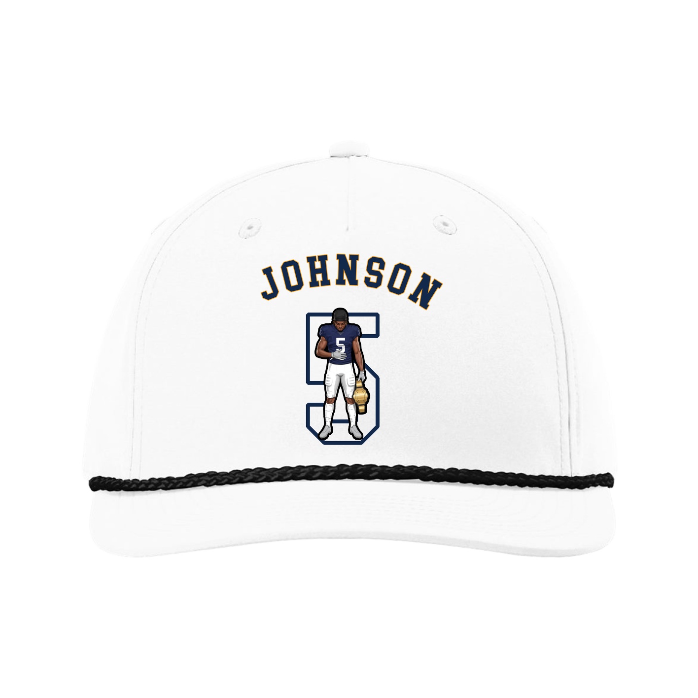 Five-Panel Classic Rope Cap — Shirsey Arch in White