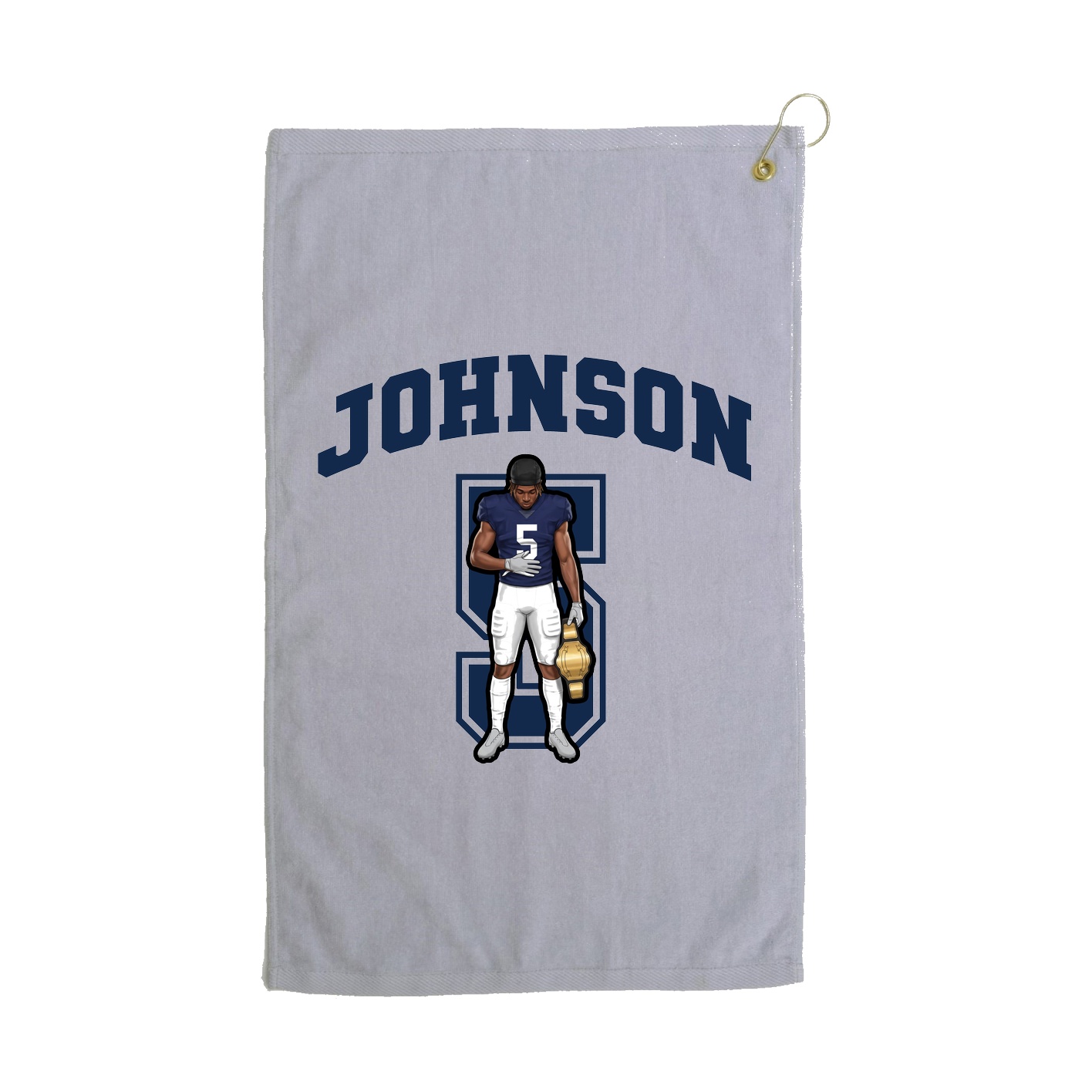 Golf Towel — Number in Grey