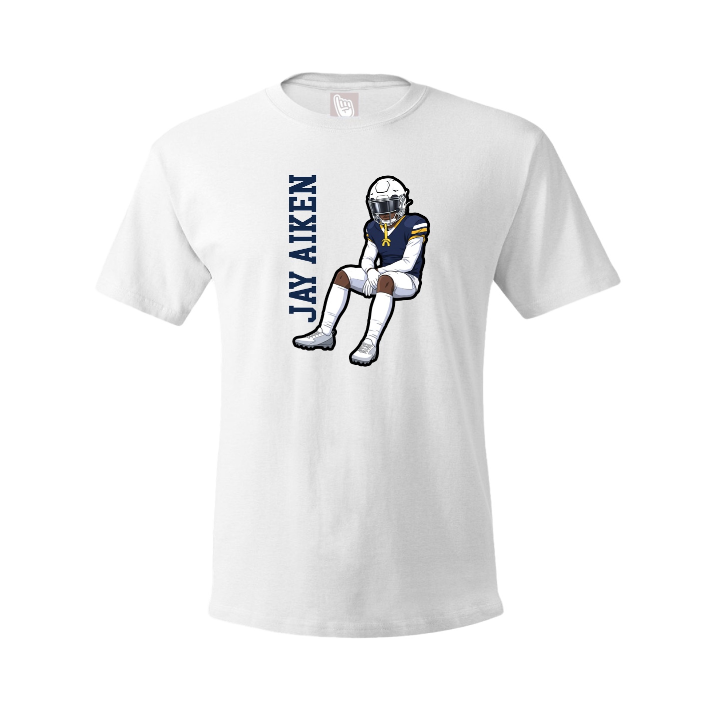 Youth Tee — Name Vertical in White