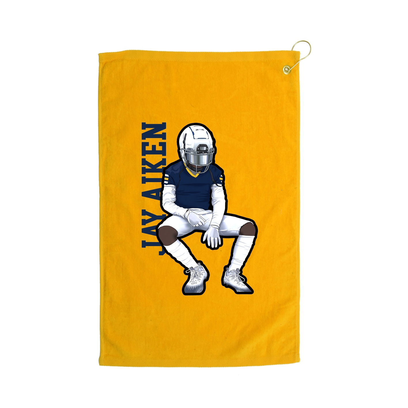 Golf Towel — Name Vertical in Gold