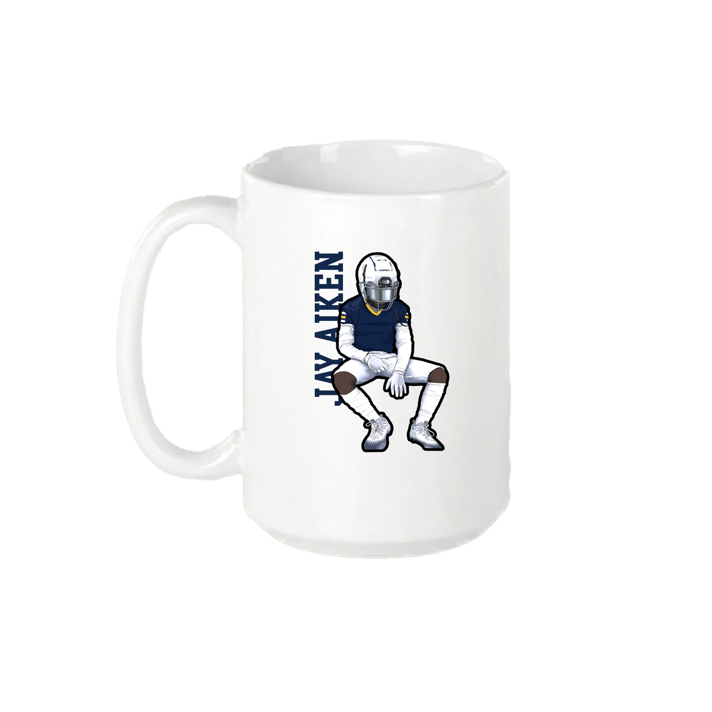 15oz Coffee Mug — Name Vertical in White