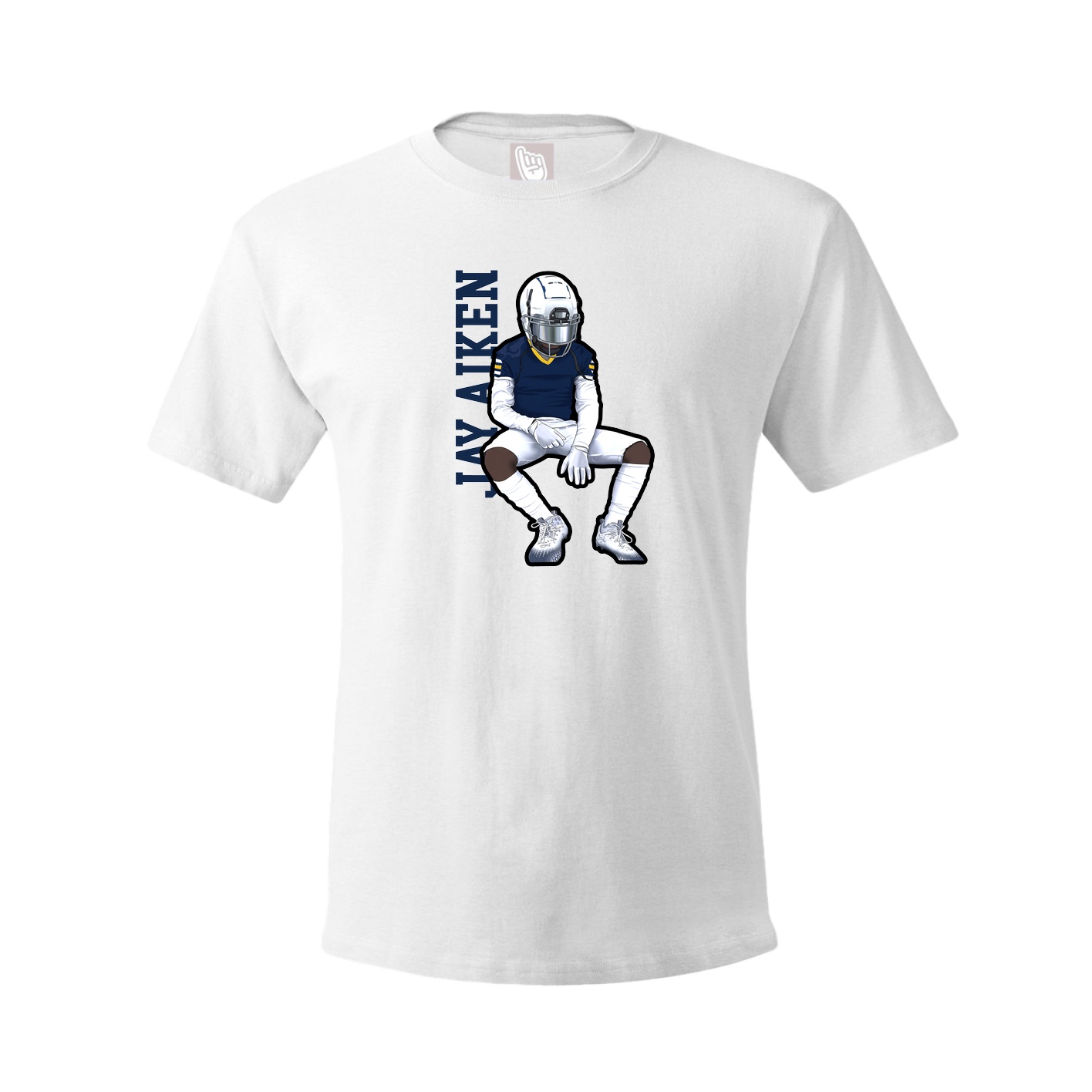 Tee — Name Vertical in White