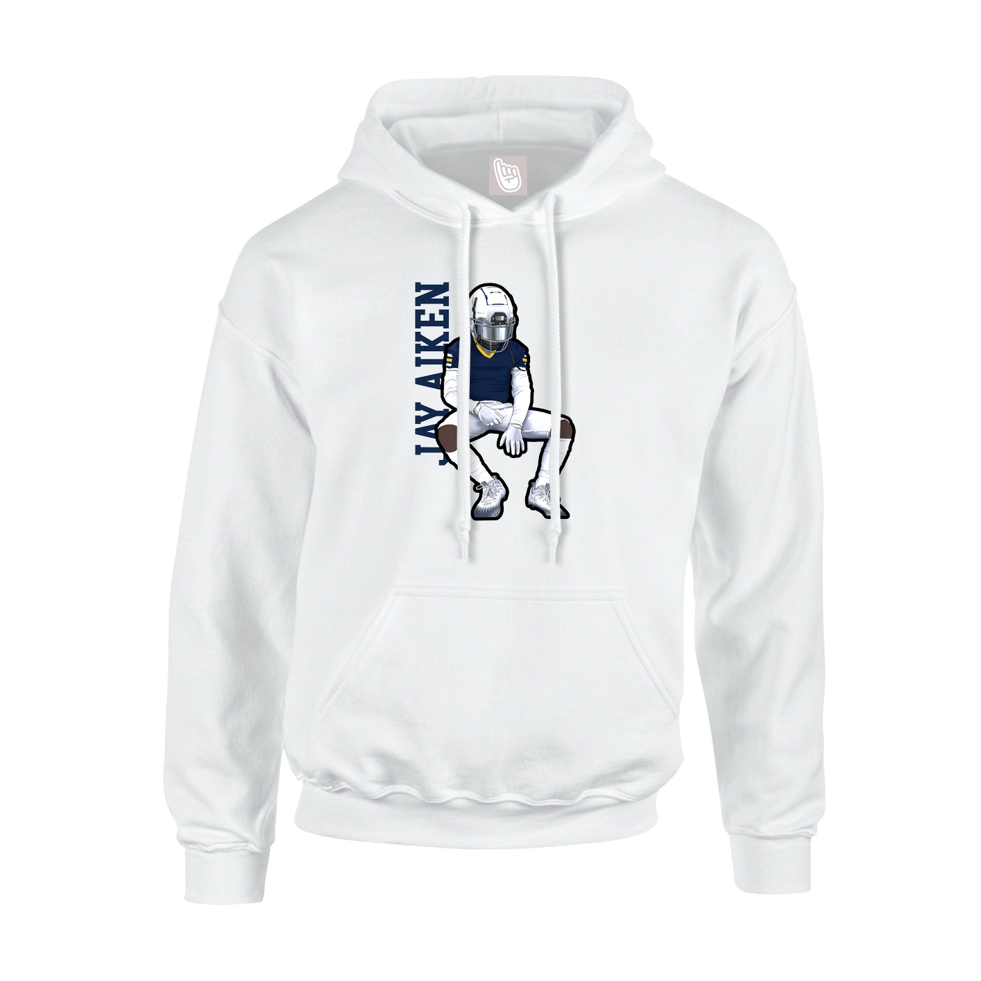 Hoodie — Name Vertical in White