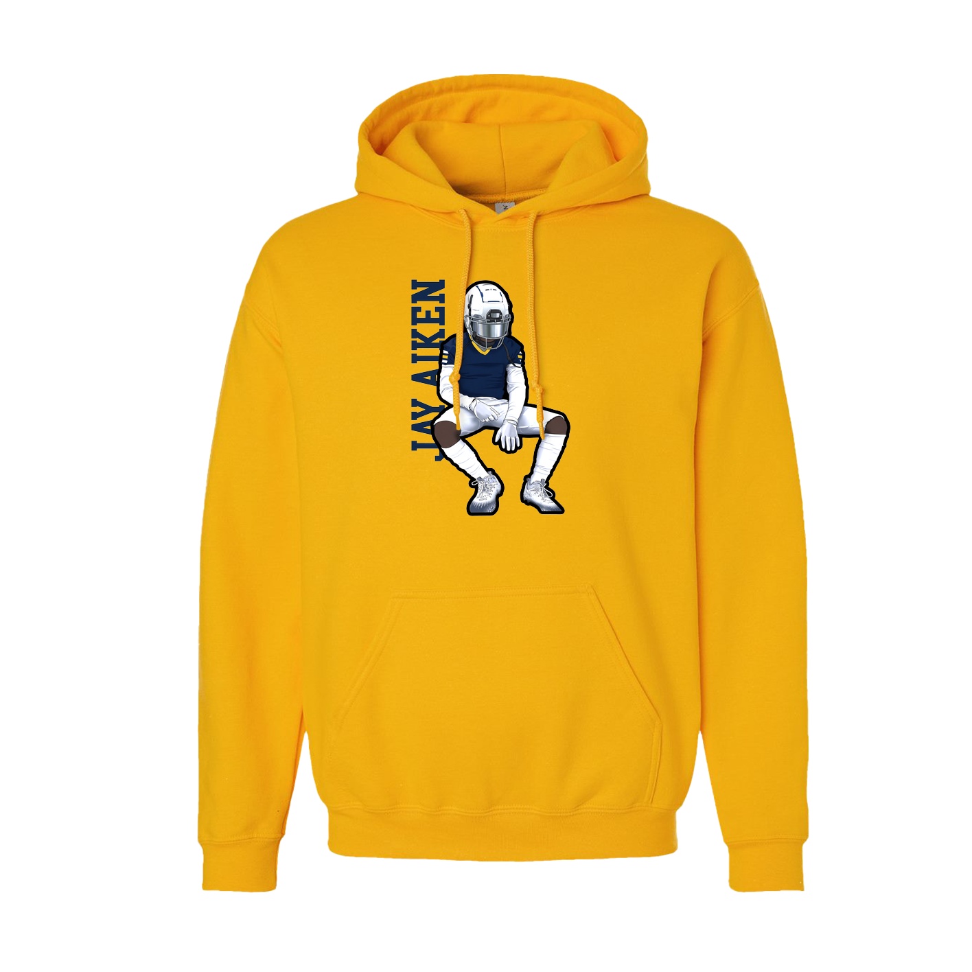 Youth Hoodie — Name Vertical in Gold