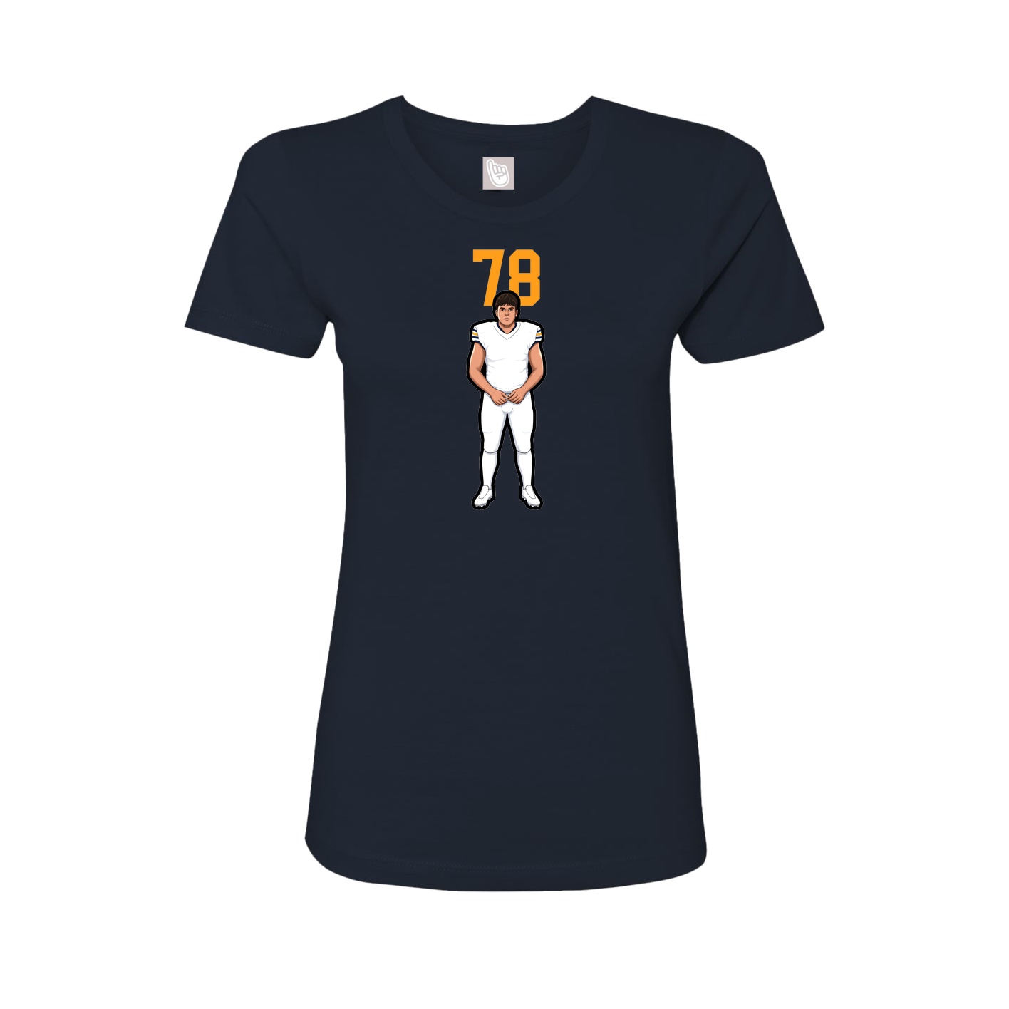 Fitted Women's Tee — Number Top in Navy
