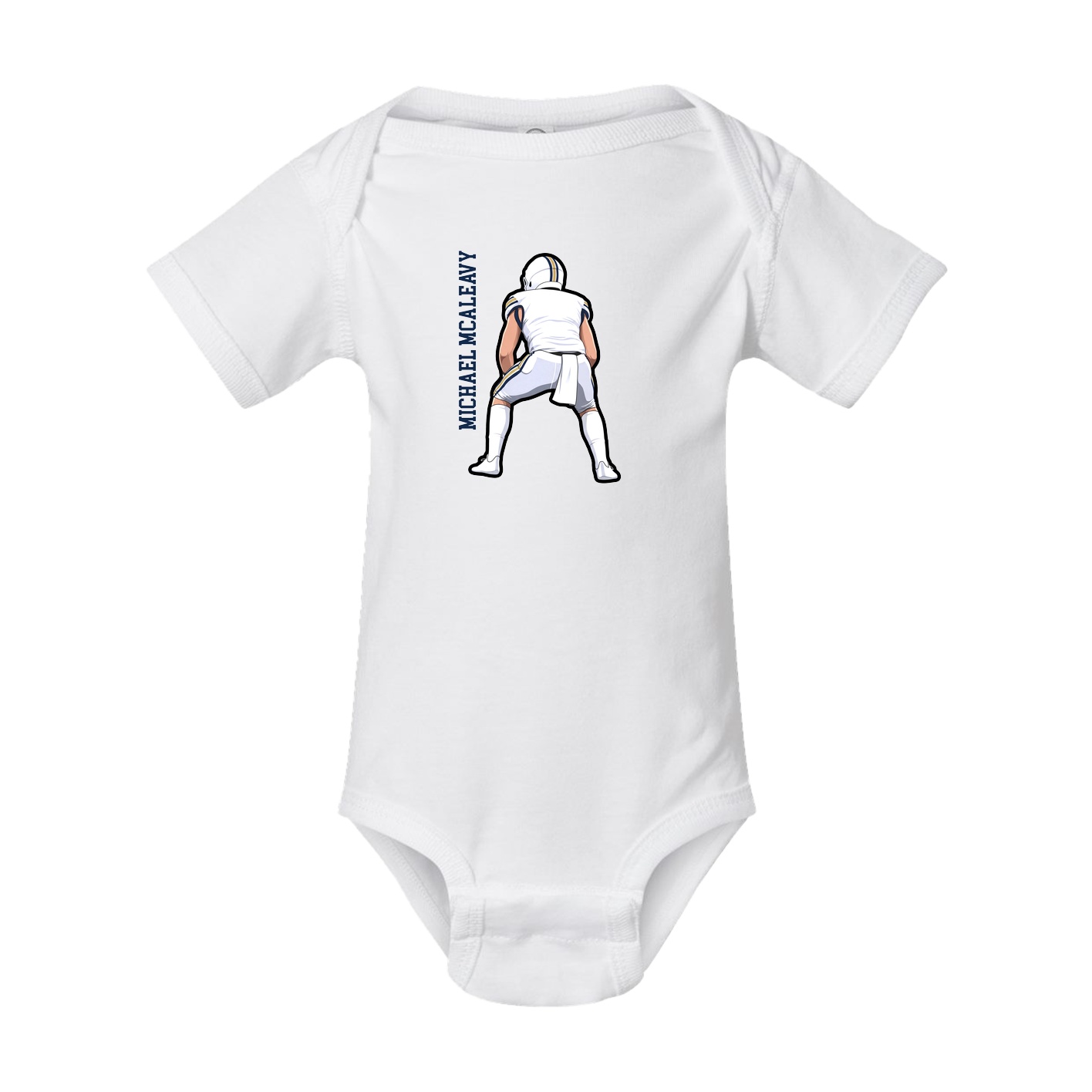 Baby Onesie — Name Vertical in White