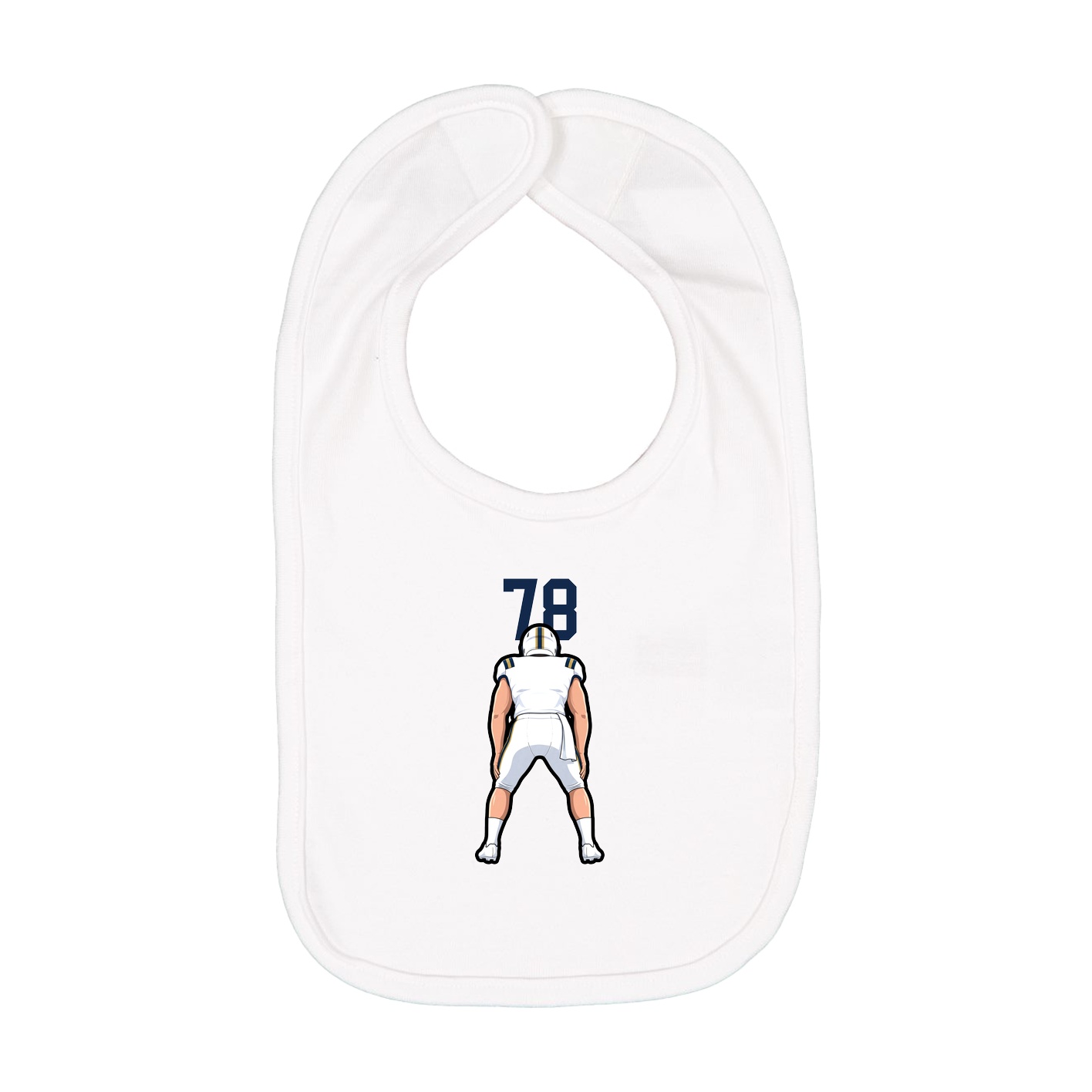 Infant Bib — Number Top in White
