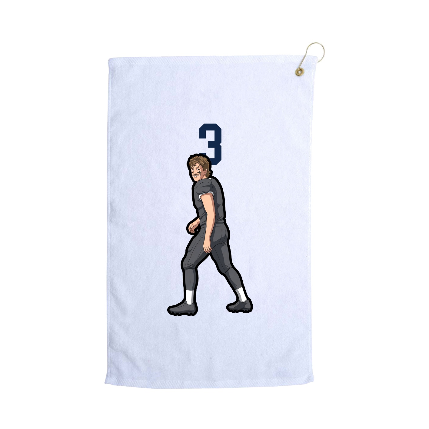 Golf Towel — Number Top in White
