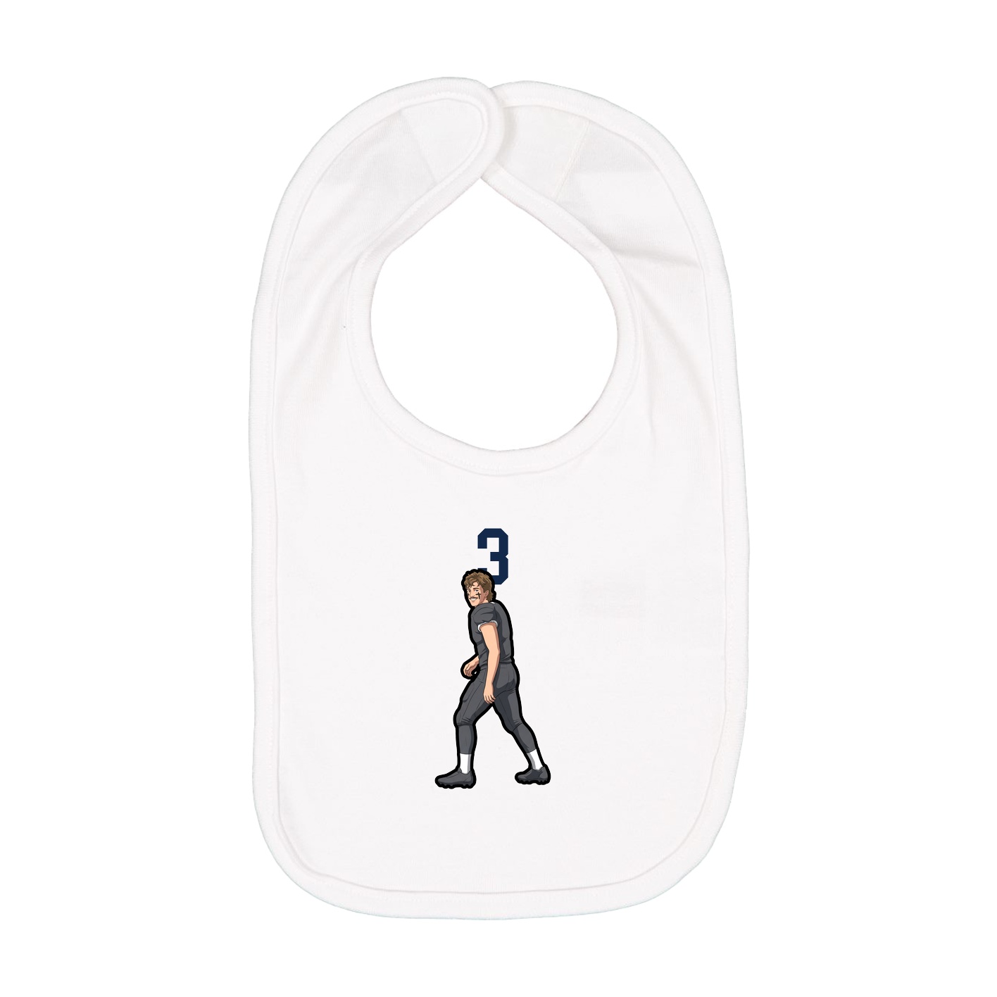 Infant Bib — Number Top in White