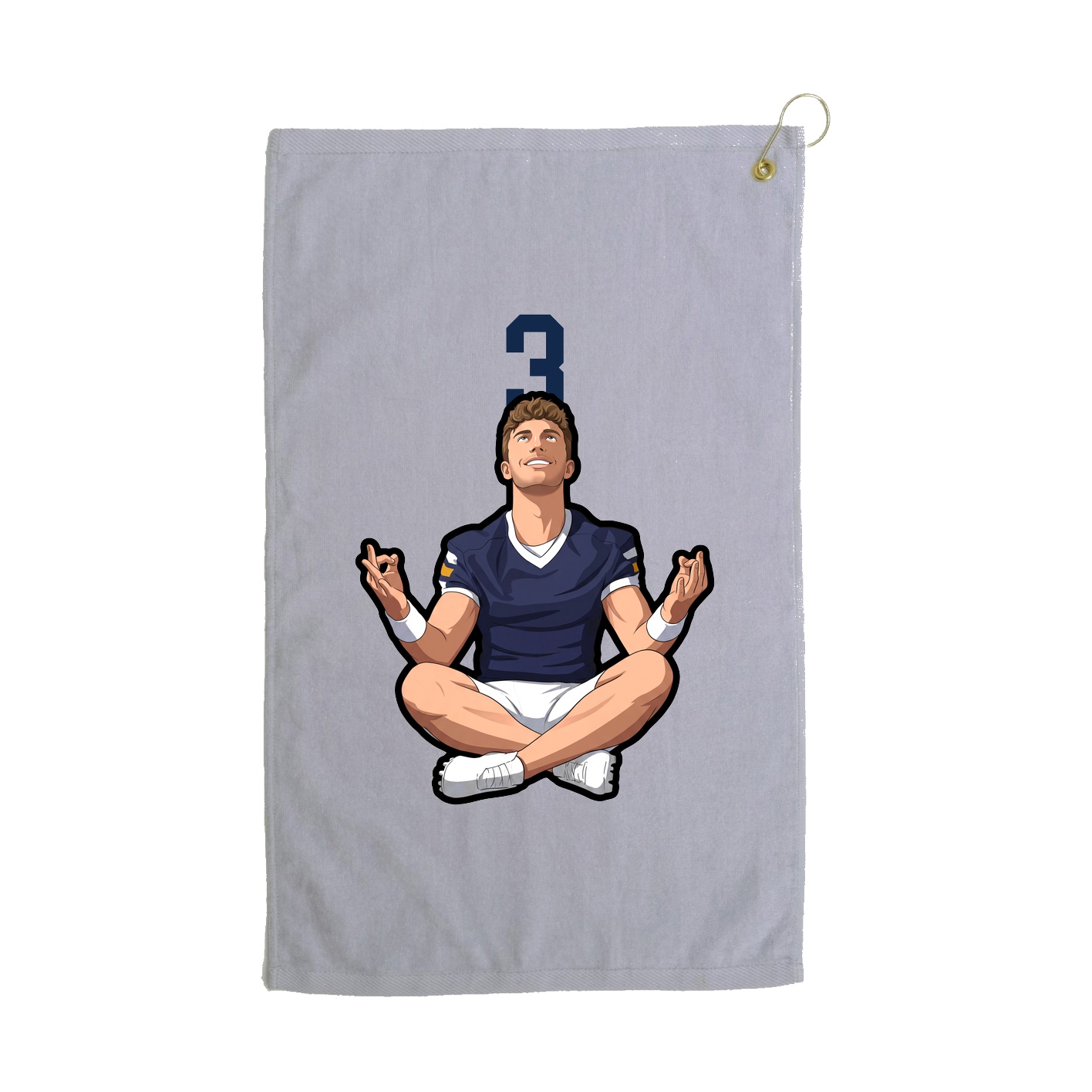 Golf Towel — Number Top in Grey