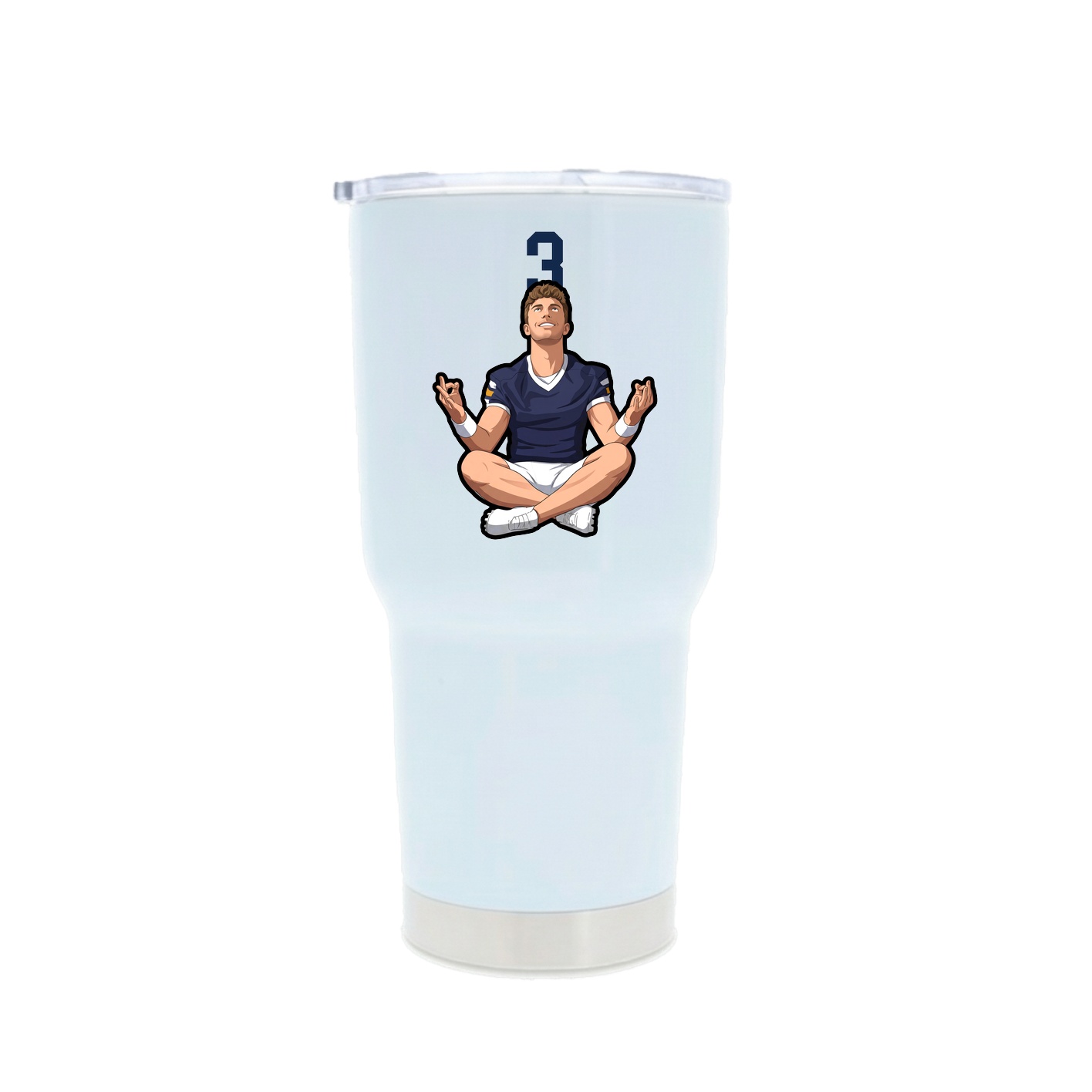 30oz Stainless Steel Tumbler — Number Top in White