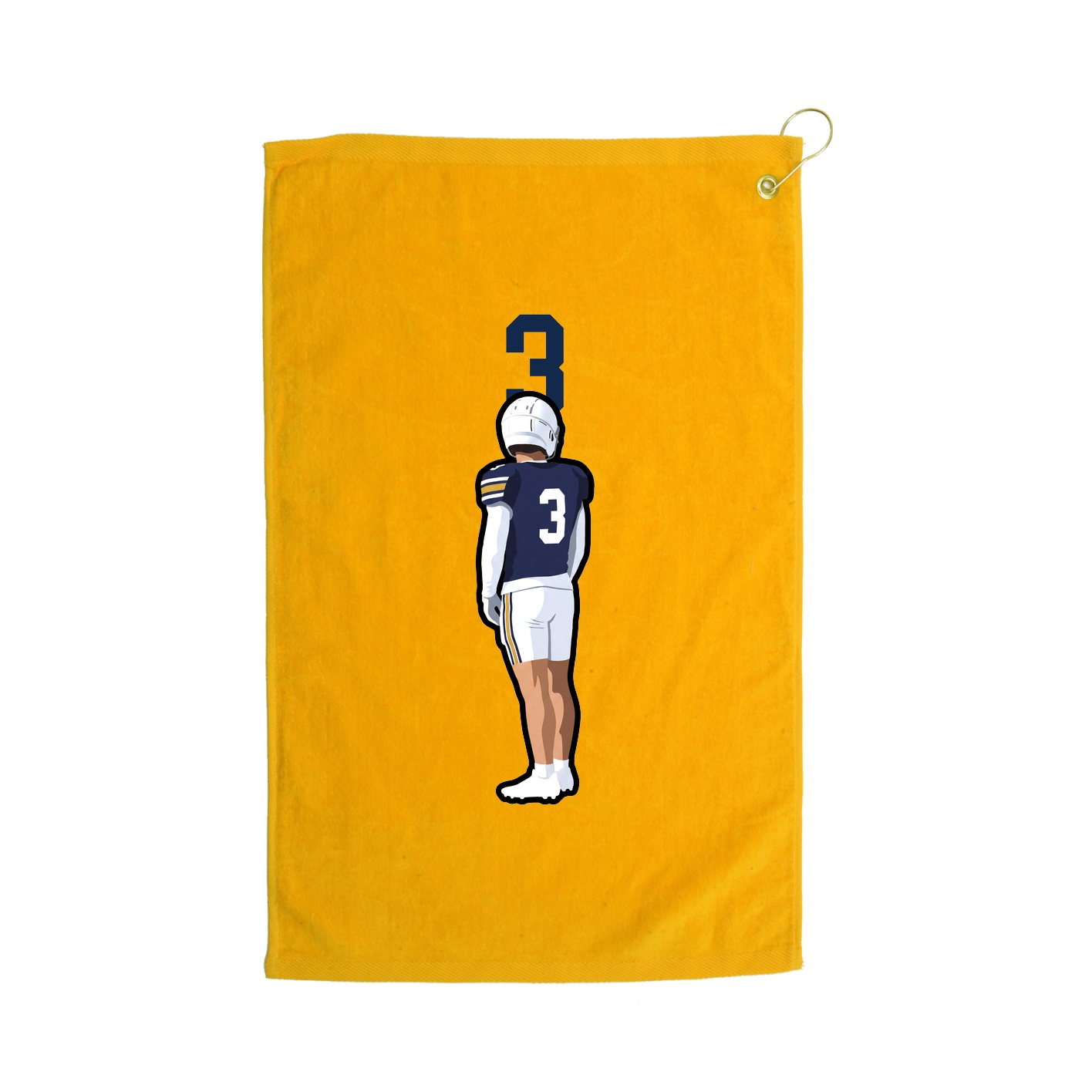 Golf Towel — Number Top in Gold