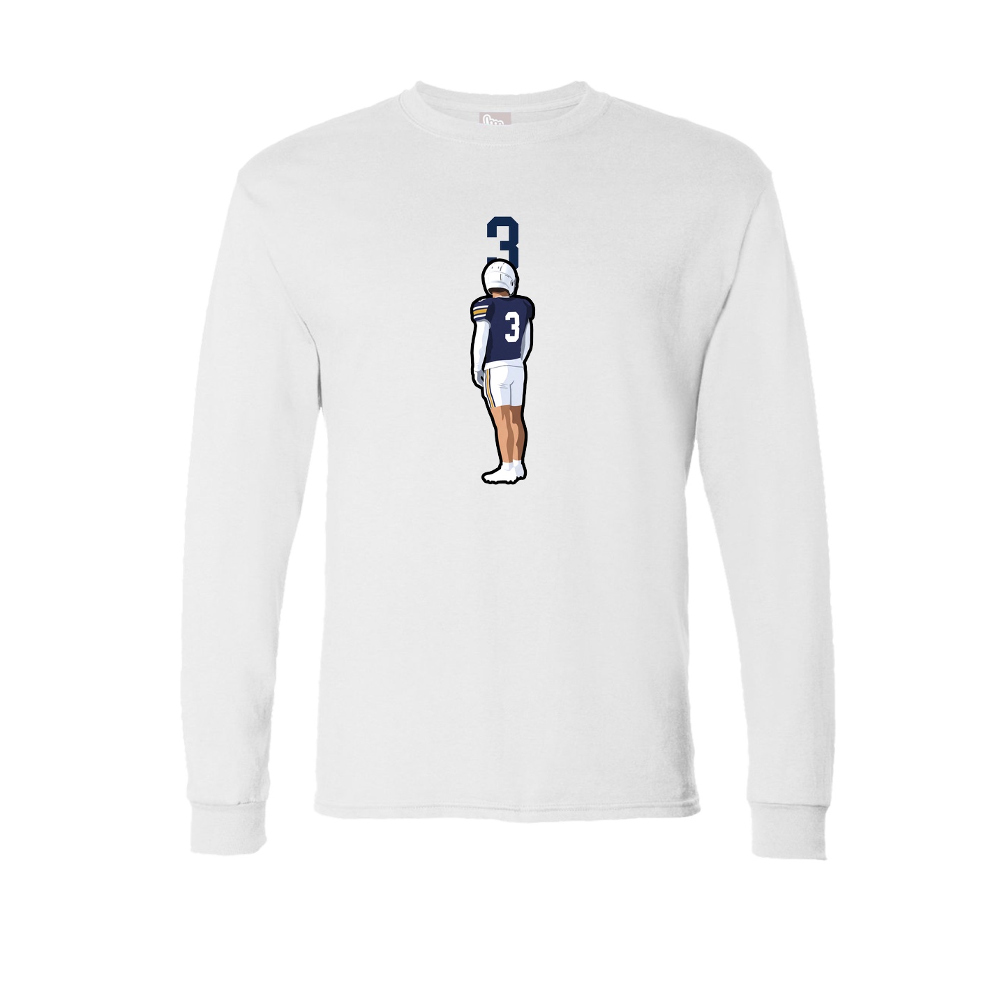 Long Sleeve Tee — Number Top in White