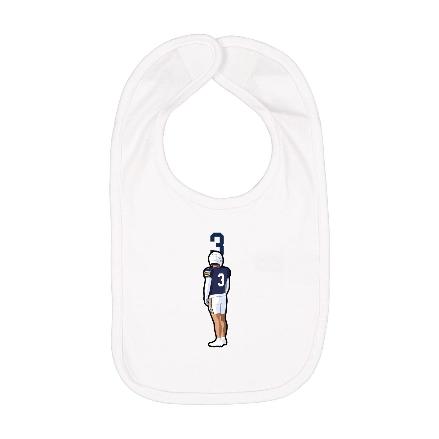 Infant Bib — Number Top in White