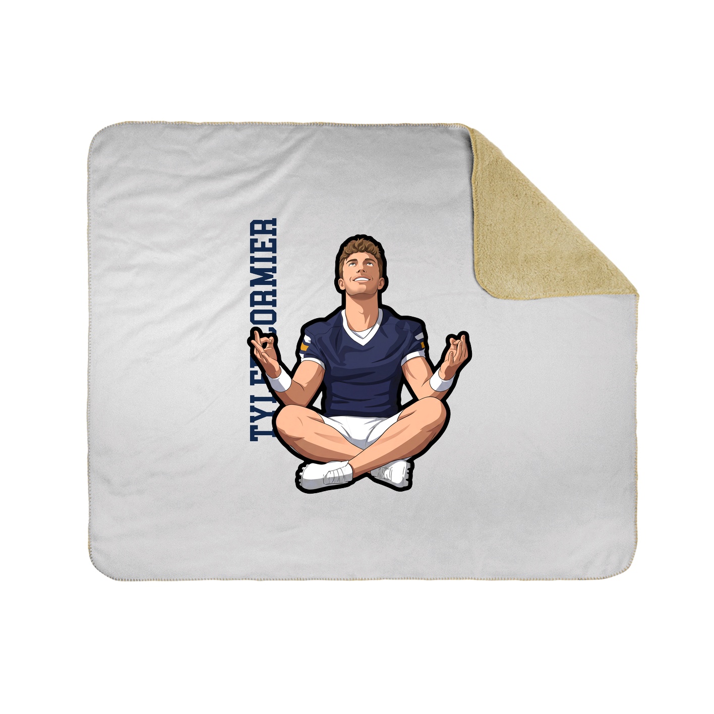 Throw Blanket — Name Vertical in White