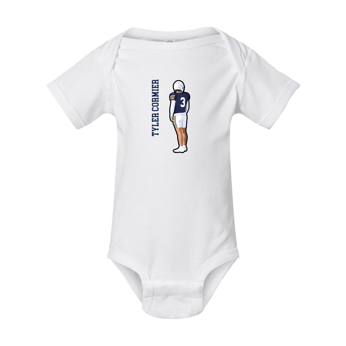 Baby Onesie — Name Vertical in White
