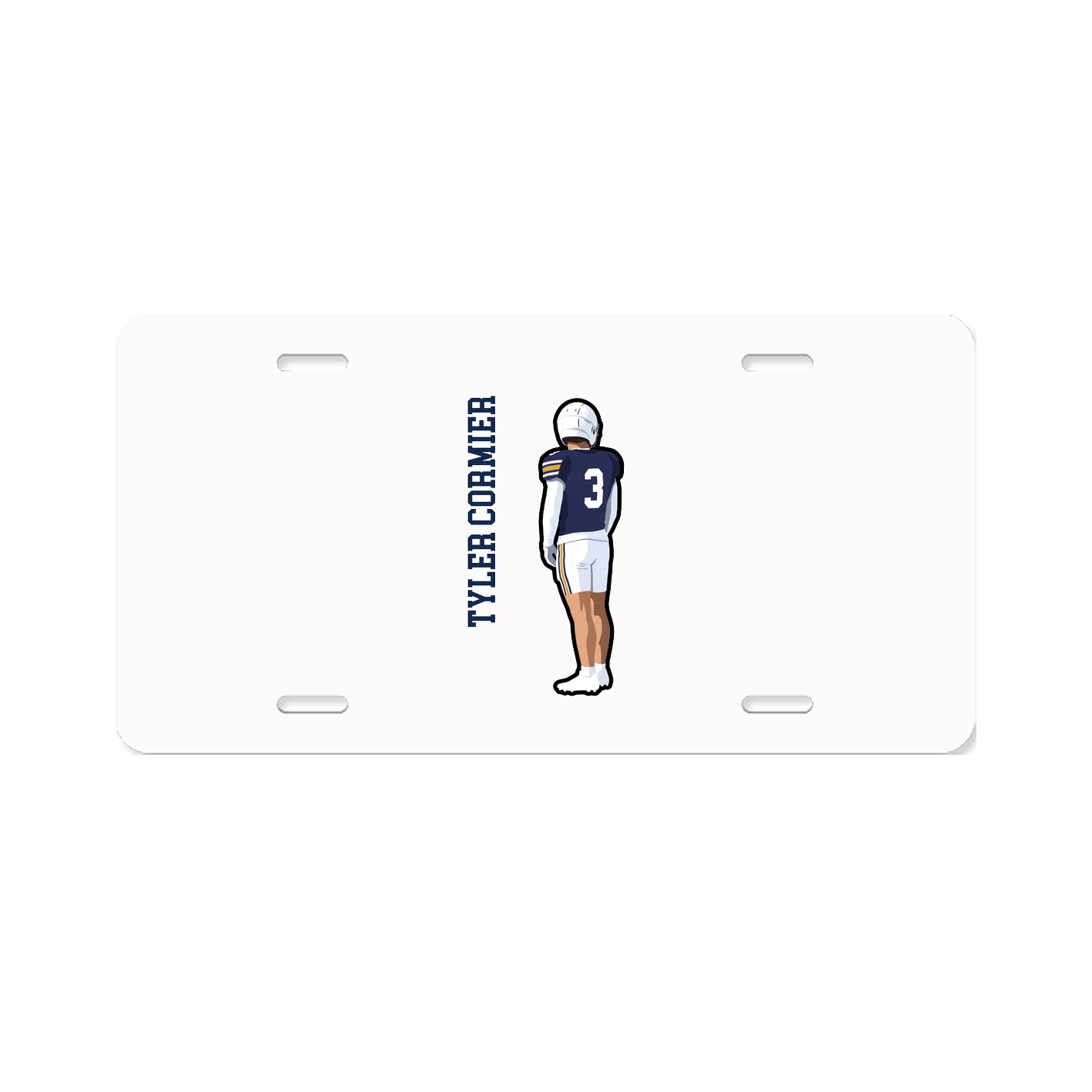 License Plate — Name Vertical in Classic