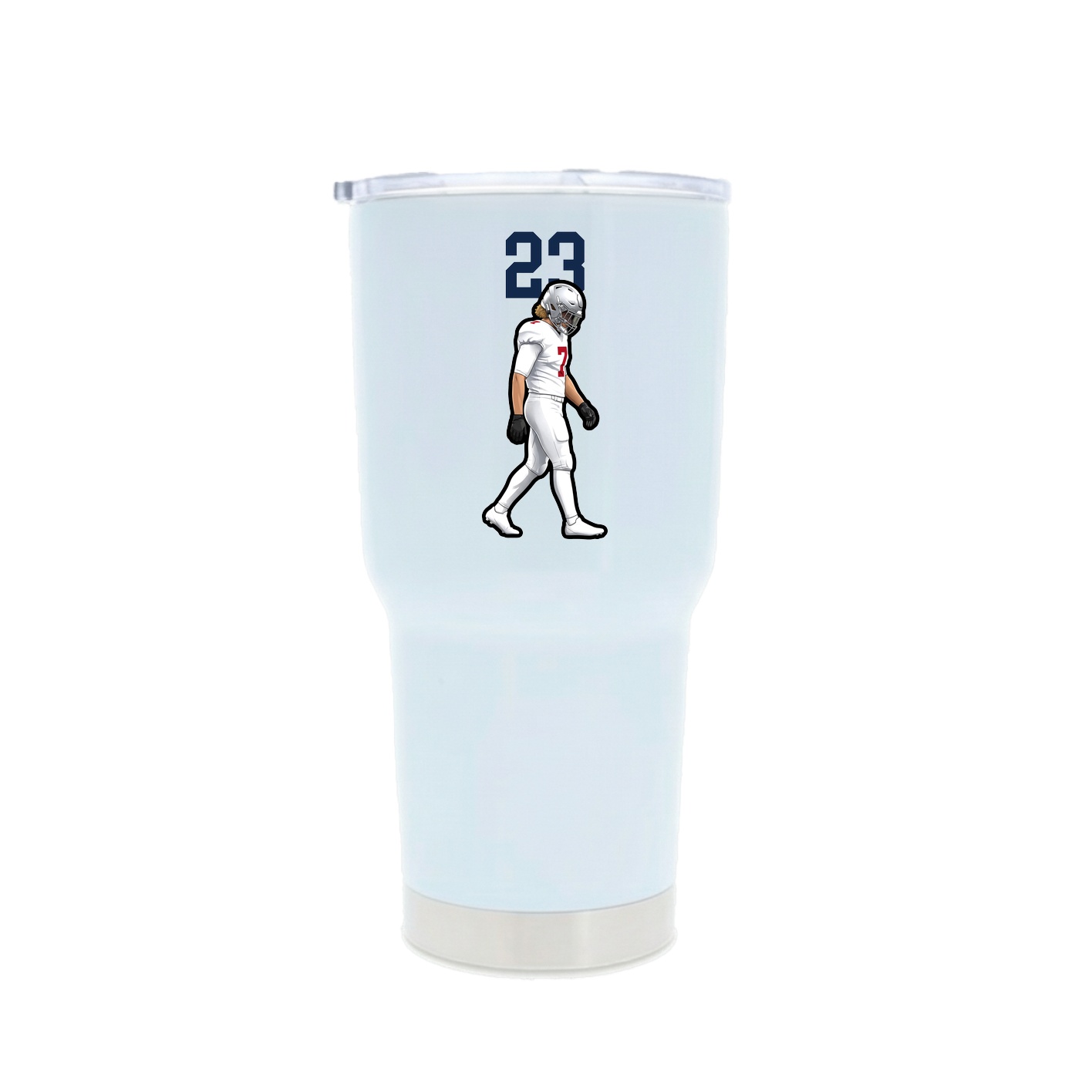 30oz Stainless Steel Tumbler — Number Top in White