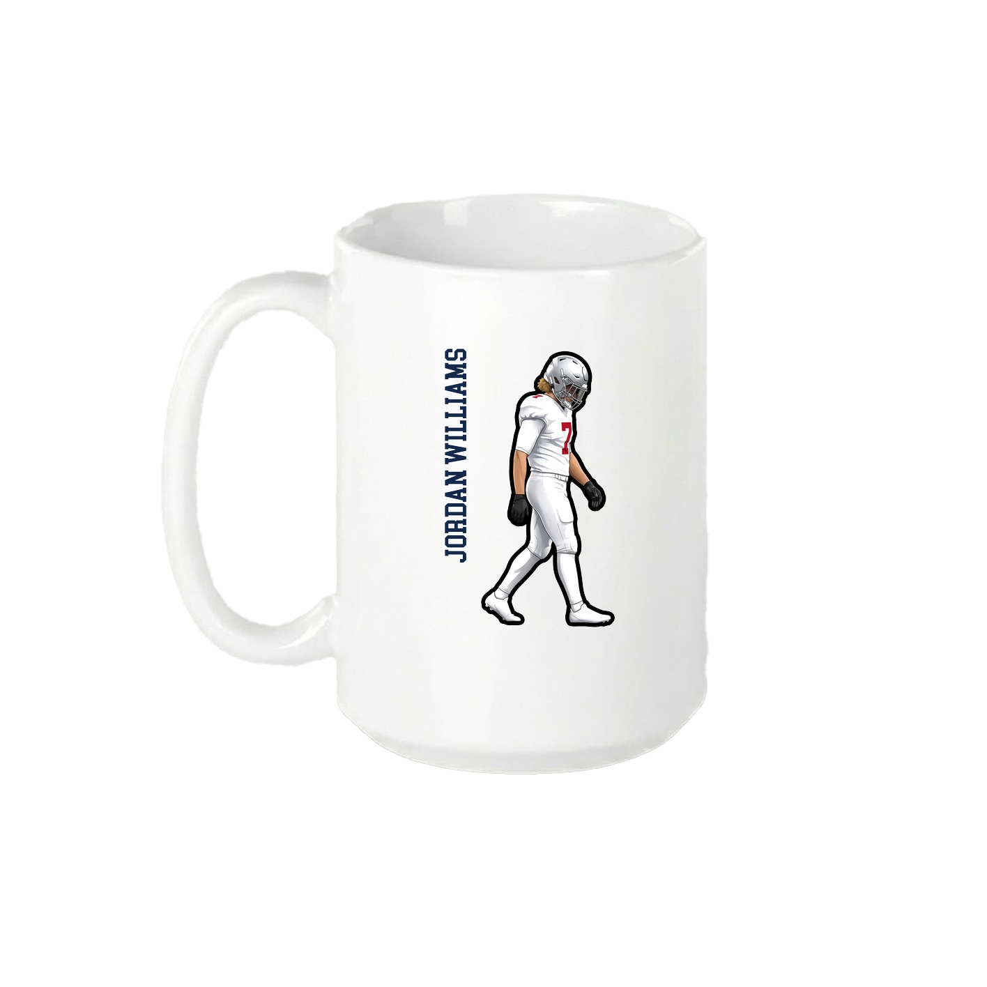 15oz Coffee Mug — Name Vertical in White