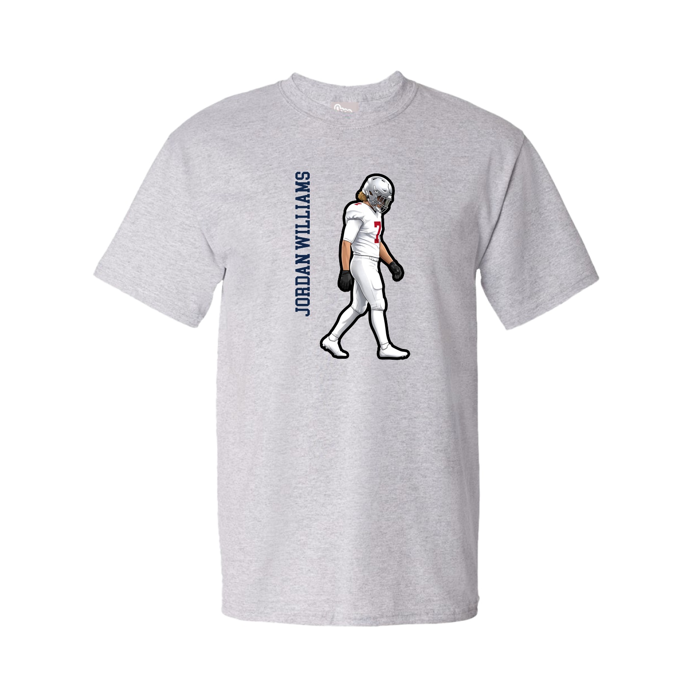Youth Tee — Name Vertical in Grey