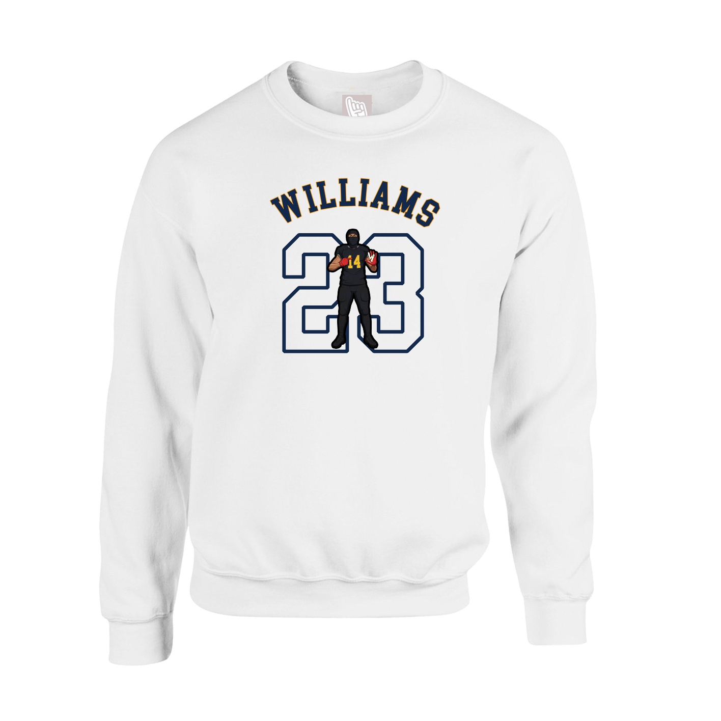 Fleece Crew — Shirsey Arch in White