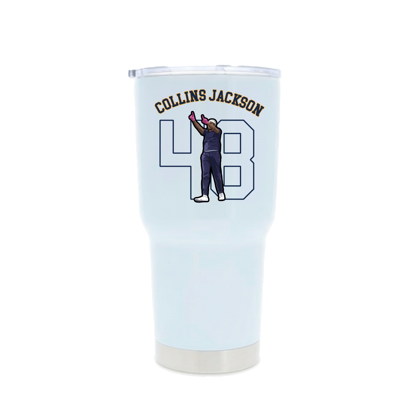 30oz Stainless Steel Tumbler — Shirsey Arch in White