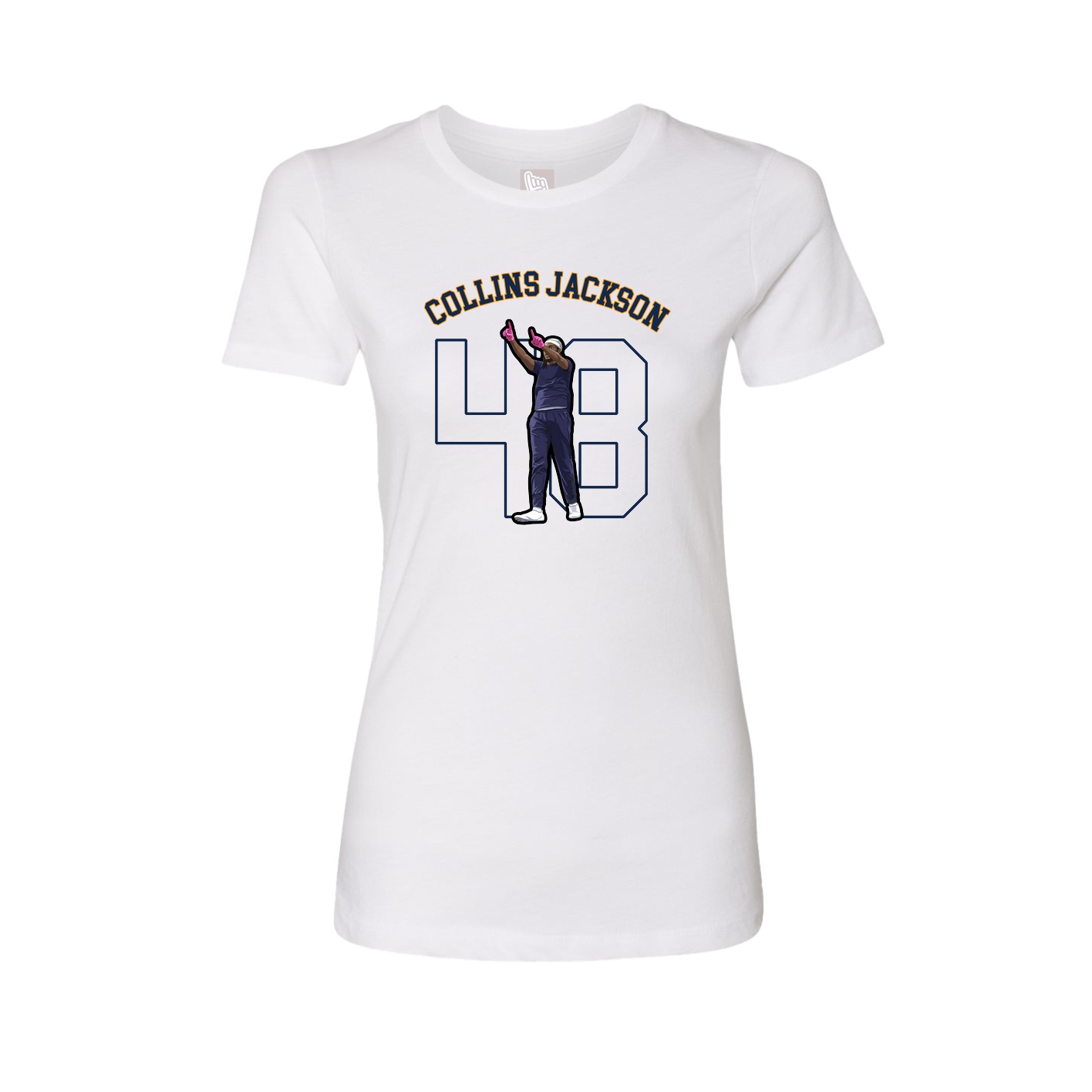 Fitted Women's Tee — Shirsey Arch in White