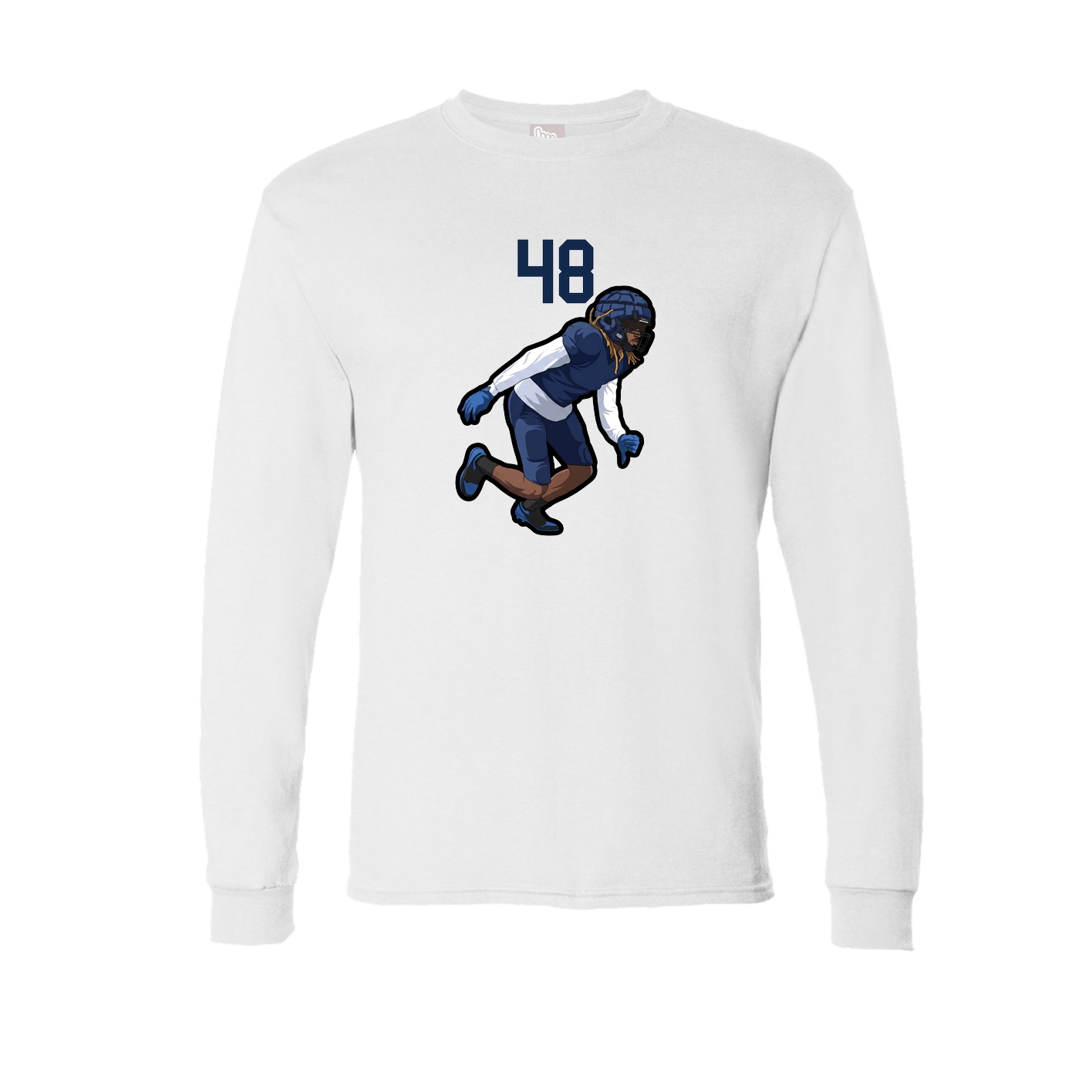 Long Sleeve Tee — Number Top in White