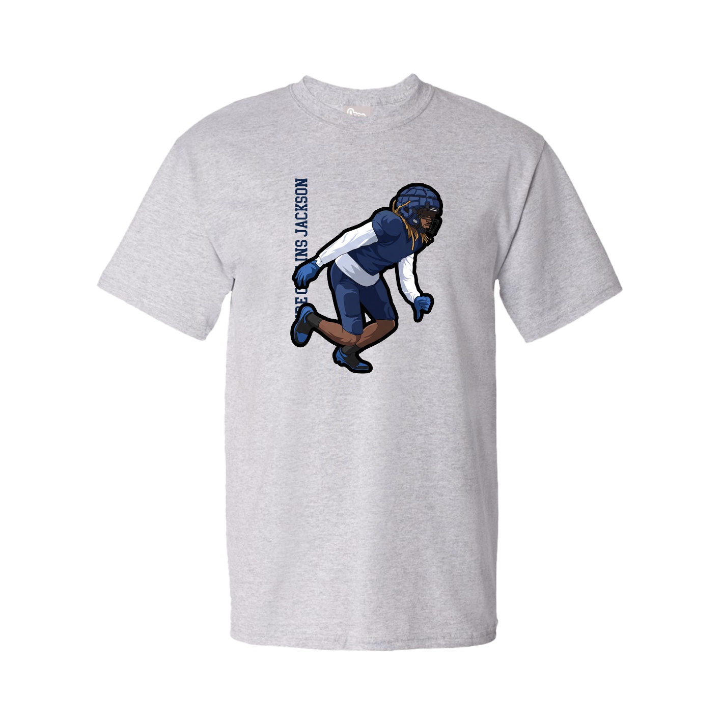 Tee — Name Vertical in Grey