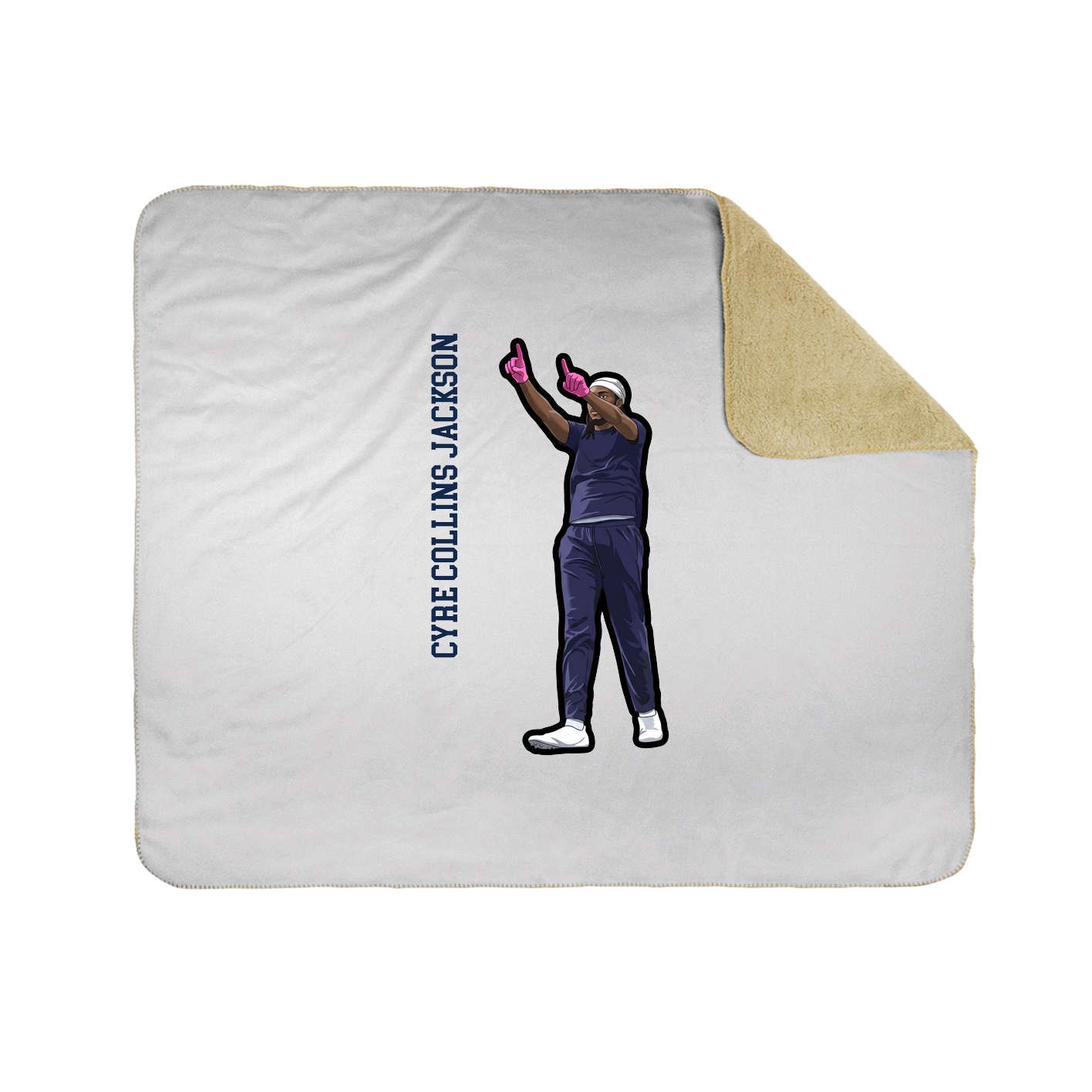 Throw Blanket — Name Vertical in White