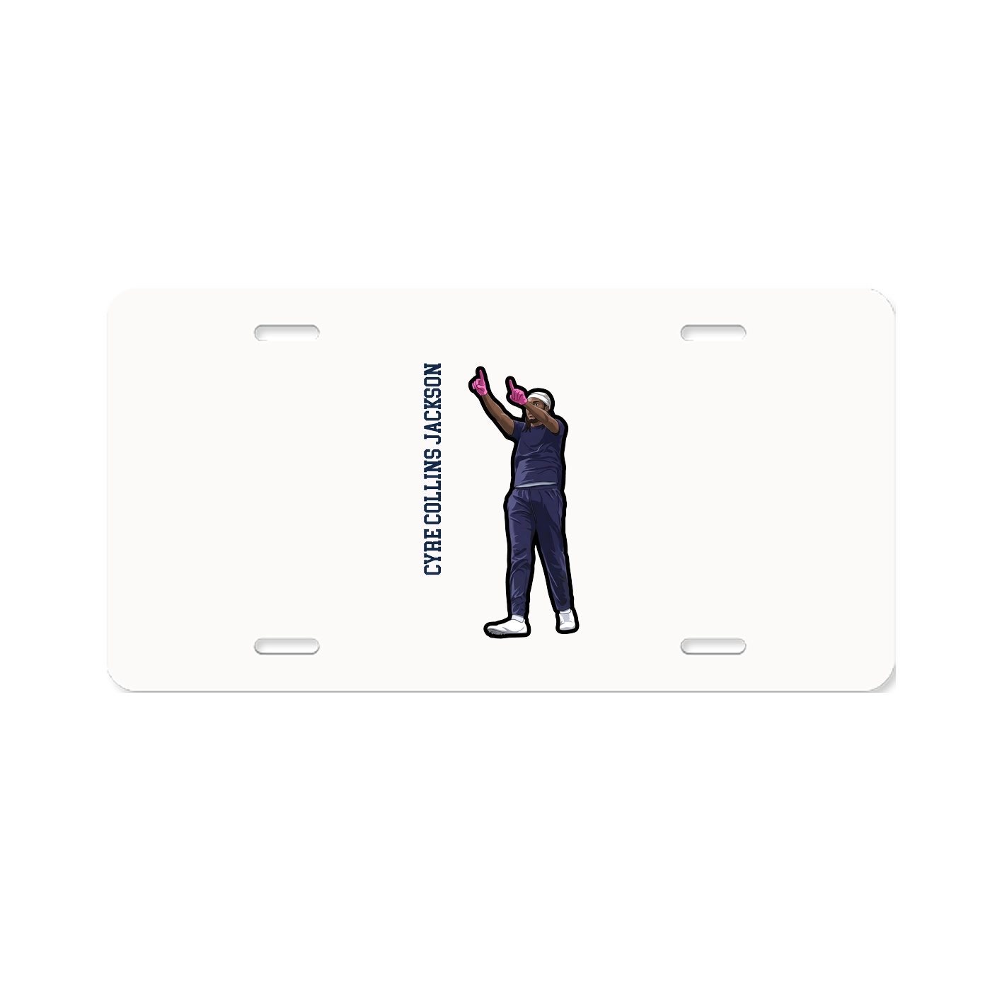 License Plate — Name Vertical in Classic