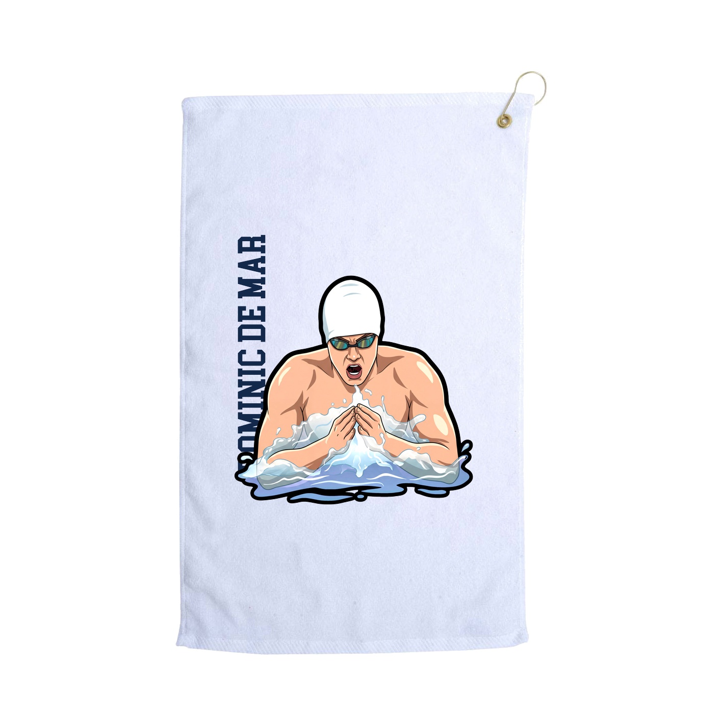 Golf Towel — Name Vertical in White