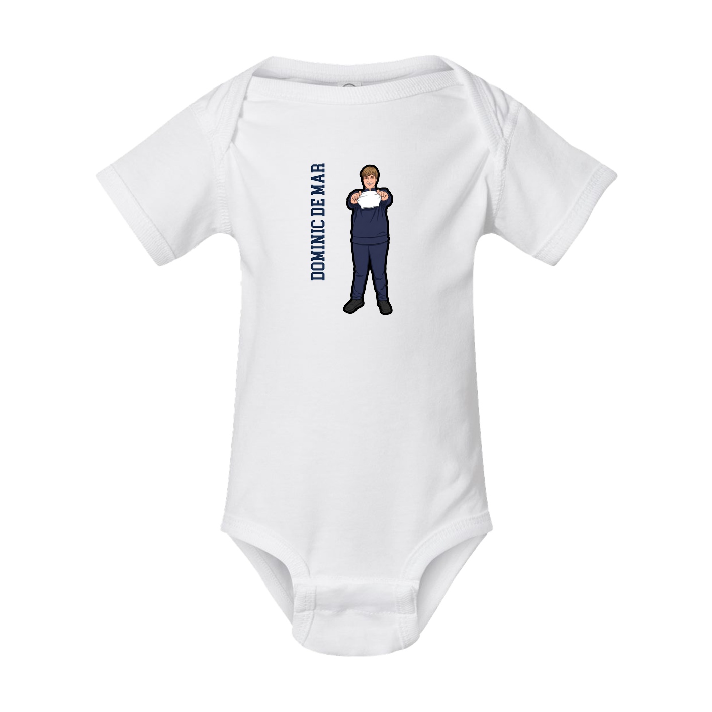 Baby Onesie — Name Vertical in White