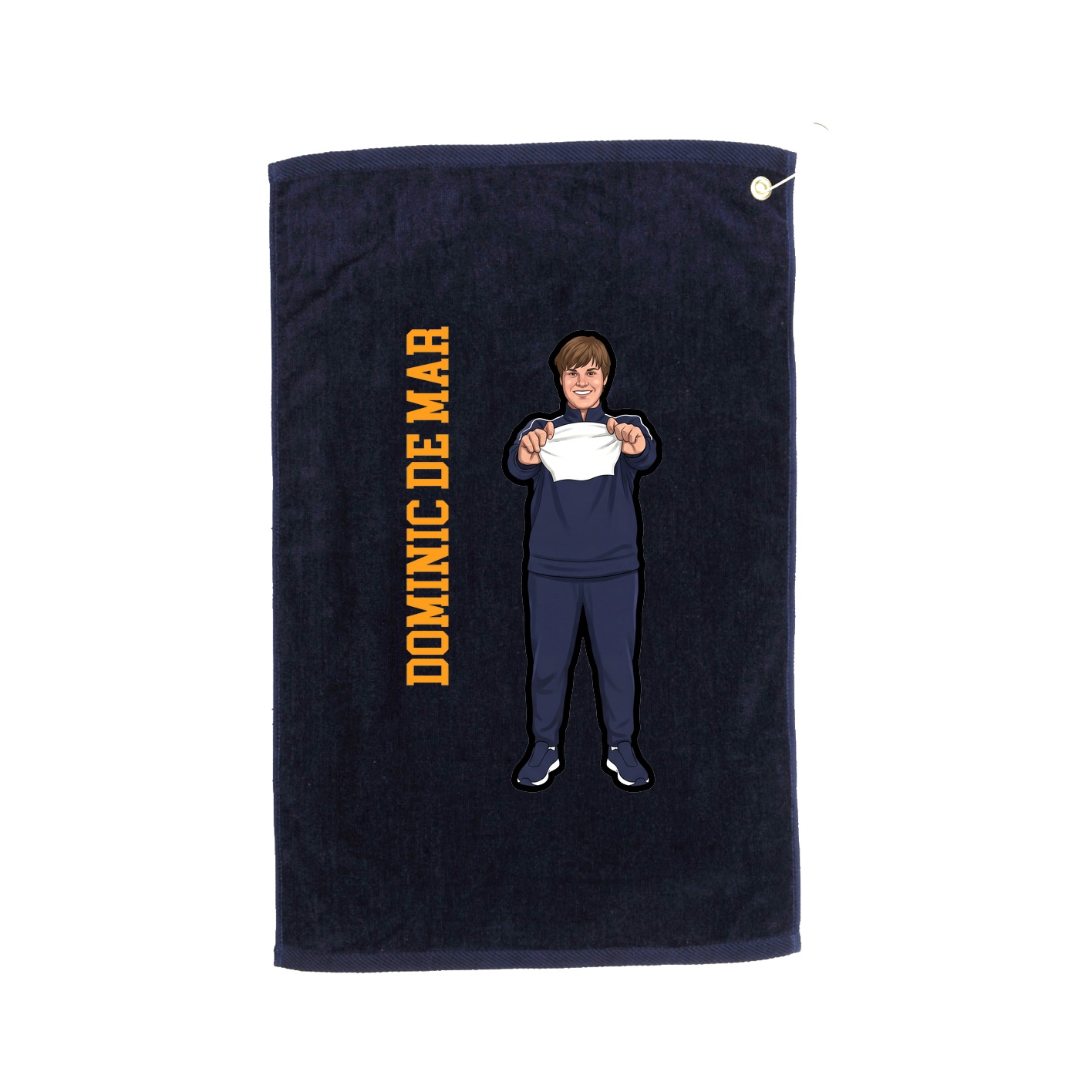 Golf Towel — Name Vertical in Navy