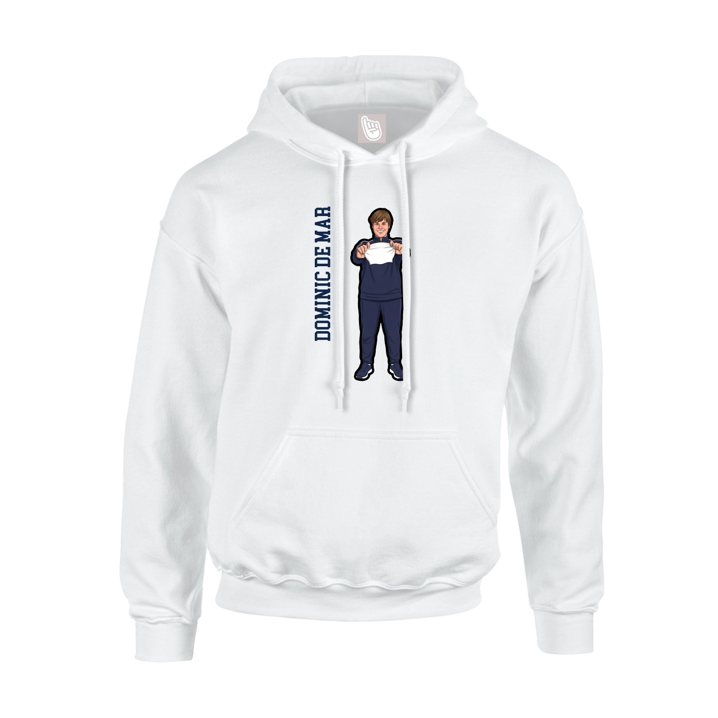 Youth Hoodie — Name Vertical in White