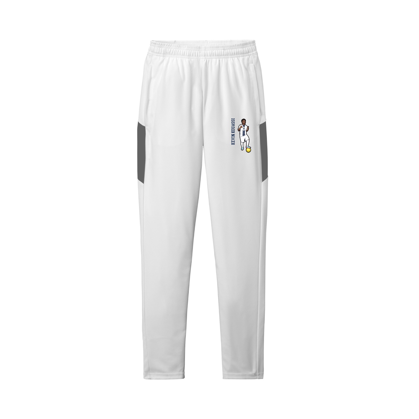 Team Travel Pant — Name Vertical in White/Grey
