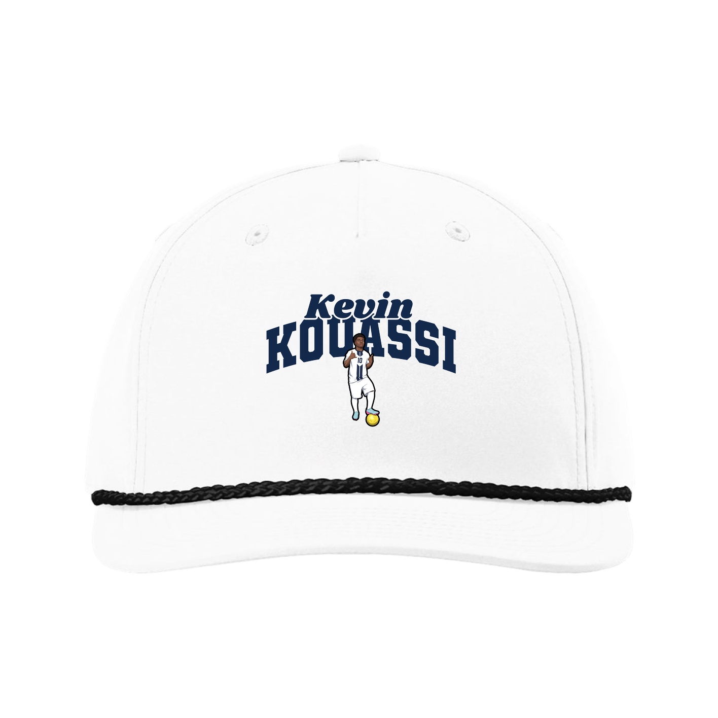 Five-Panel Classic Rope Cap — Signature Arch in White