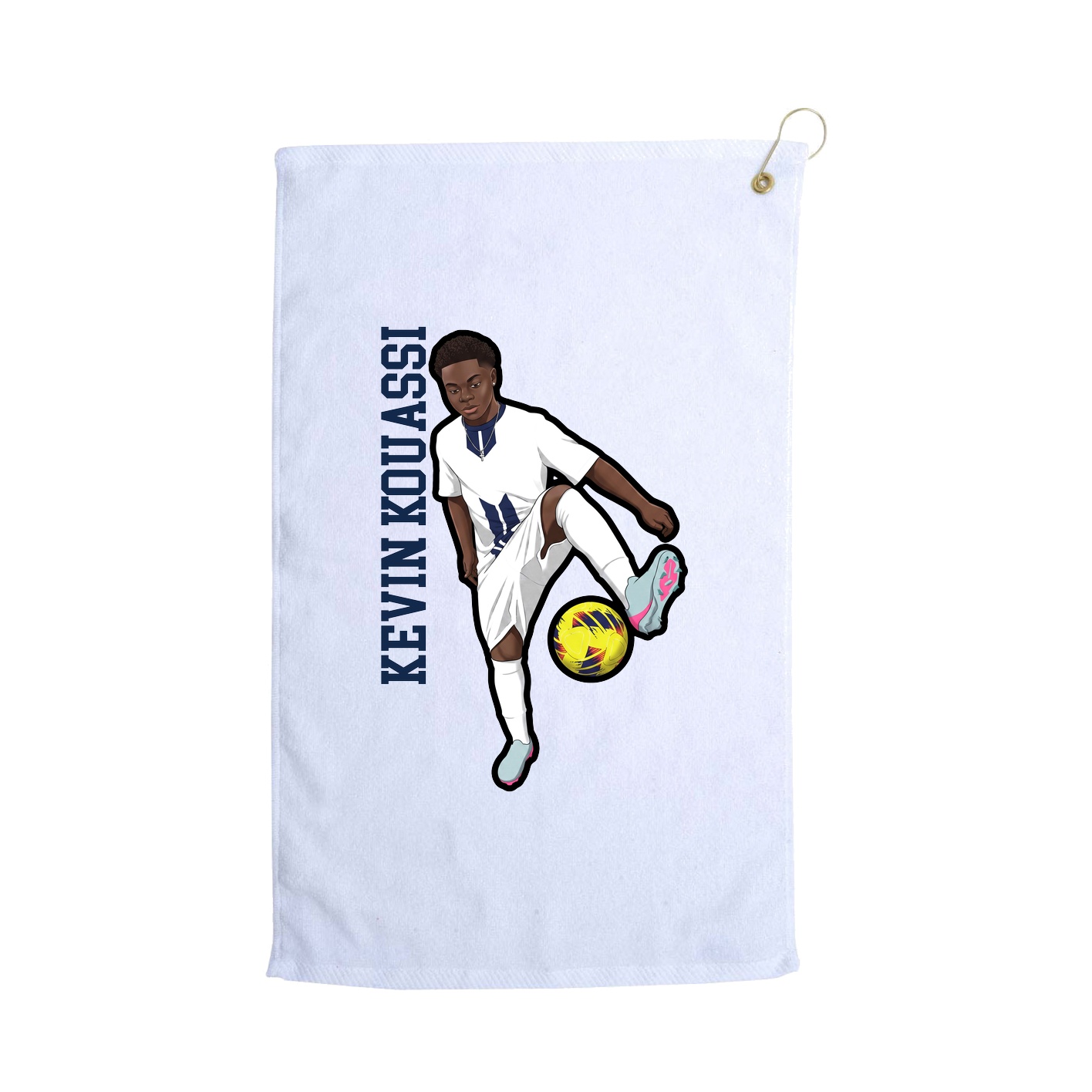 Golf Towel — Name Vertical in White