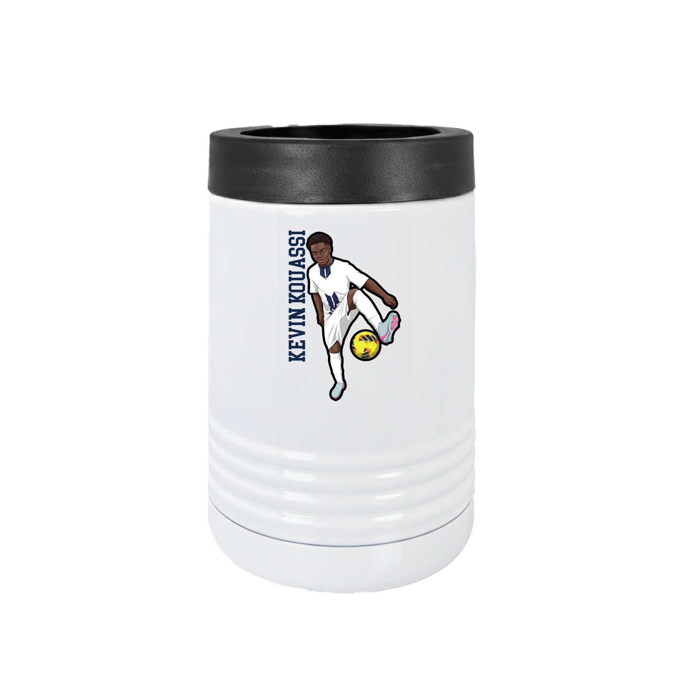 Beverage Holder — Name Vertical in White