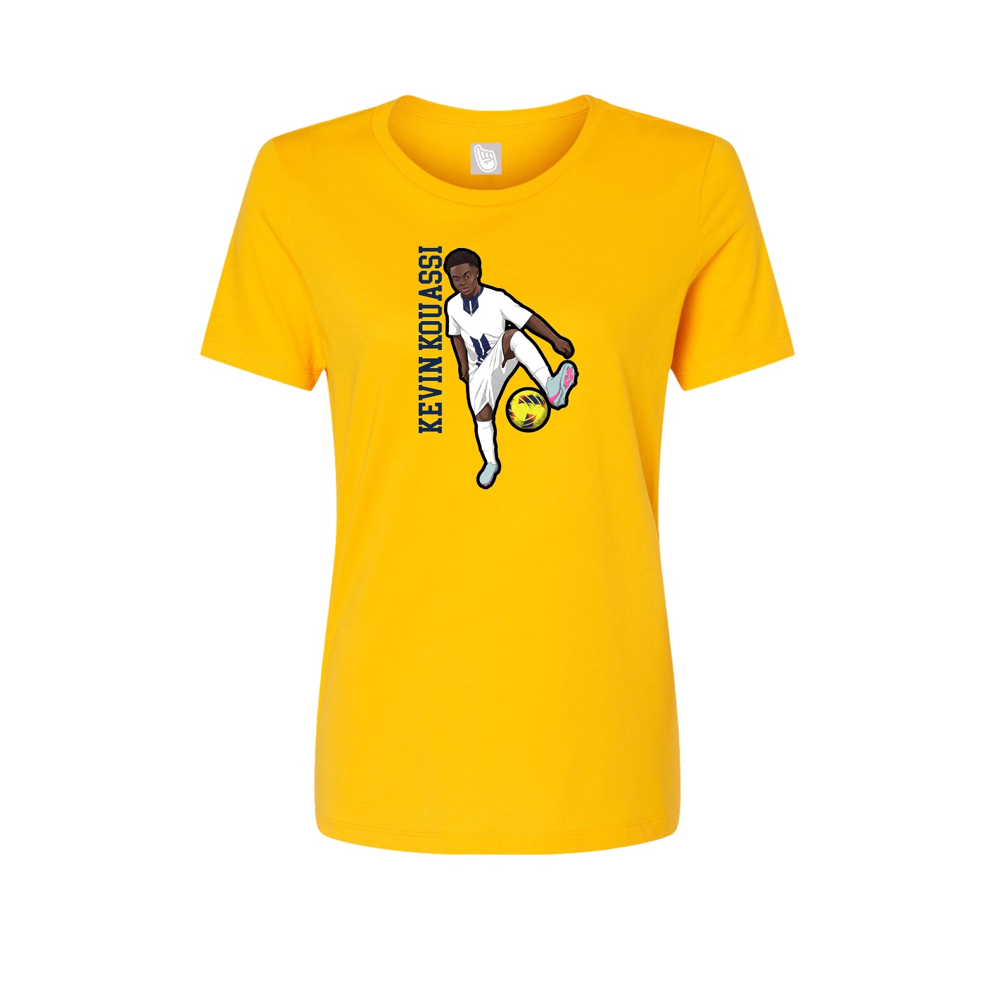 Womens Tee — Name Vertical in Gold