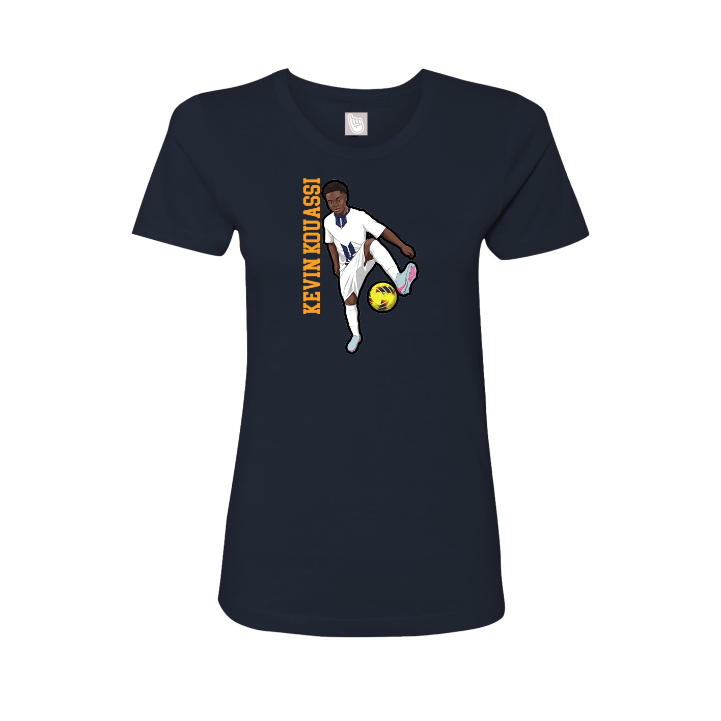Fitted Women's Tee — Name Vertical in Navy