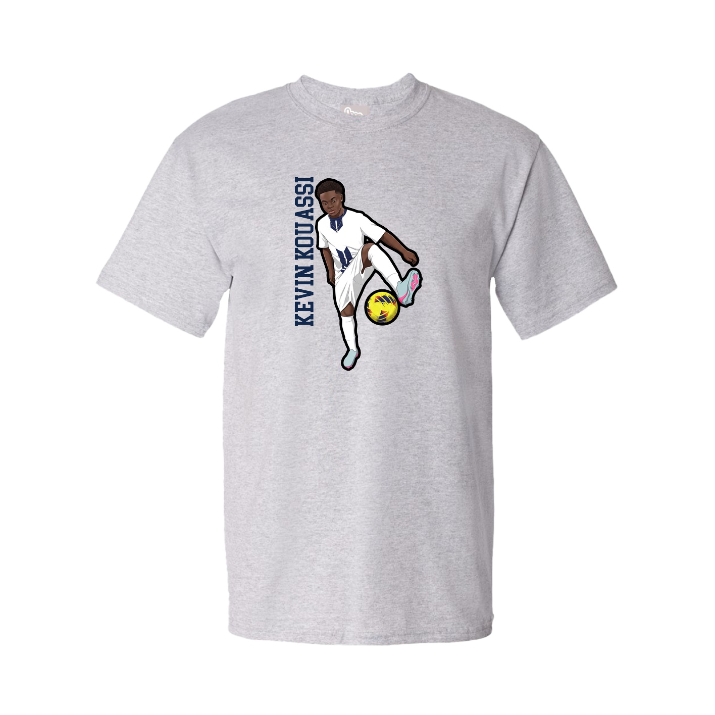 Youth Tee — Name Vertical in Grey