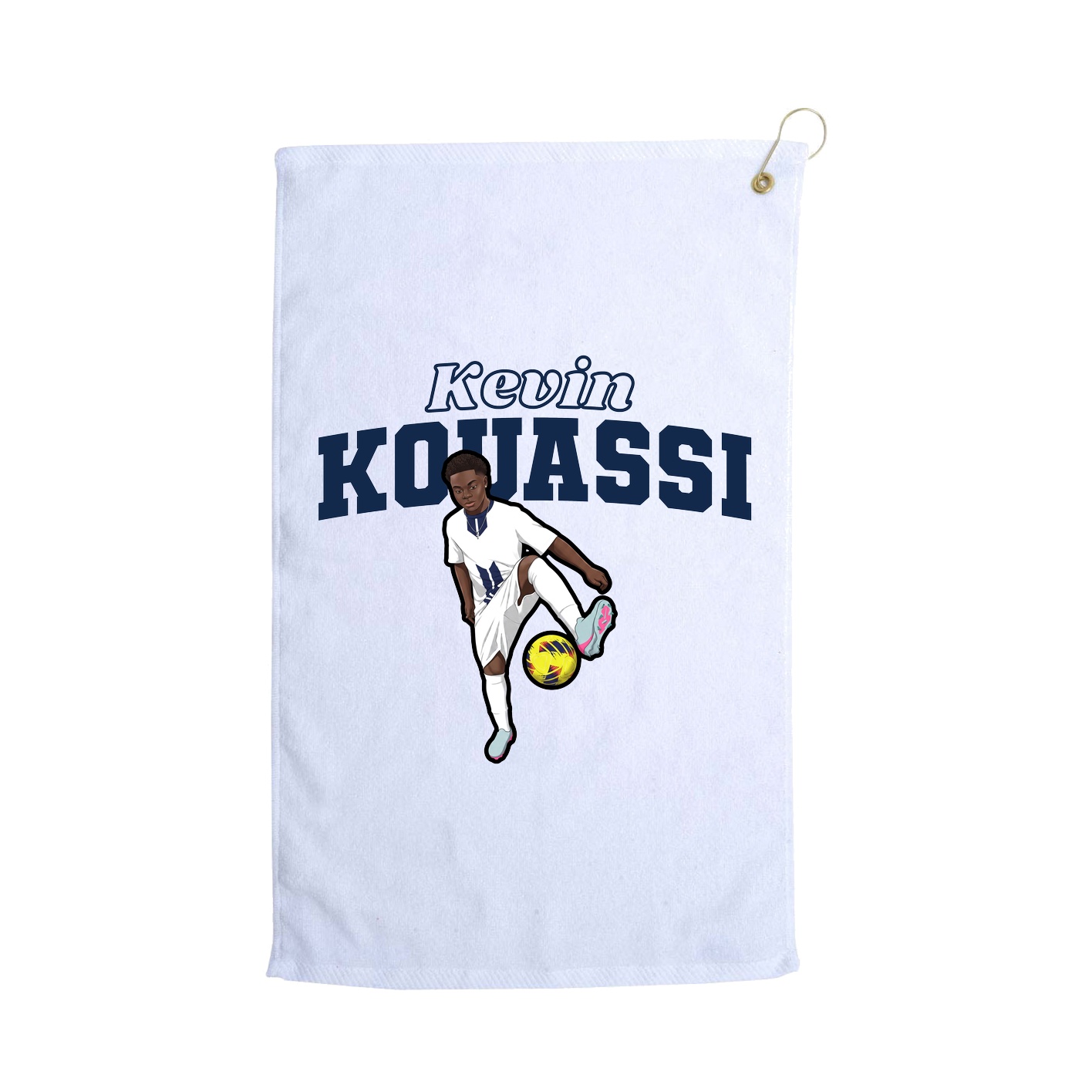 Golf Towel — Name Arch in White