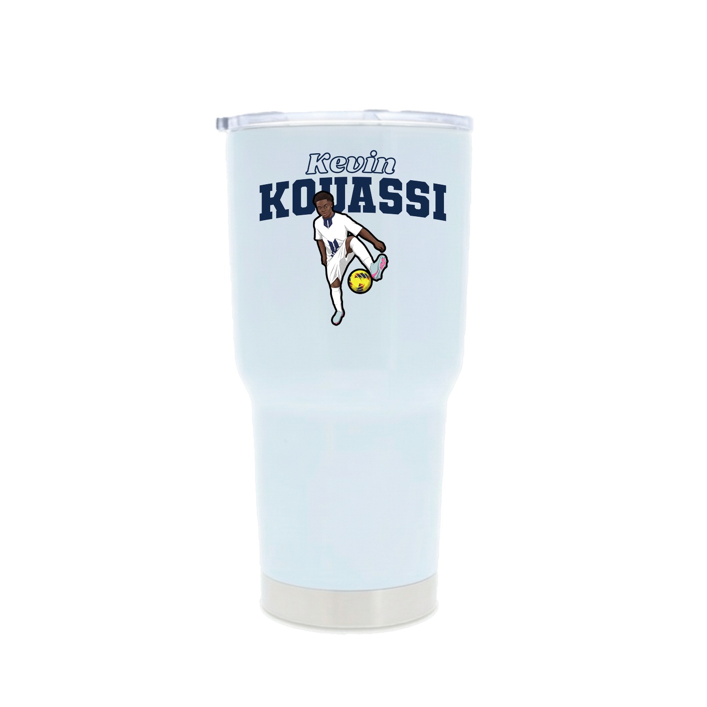 30oz Stainless Steel Tumbler — Name Arch in White