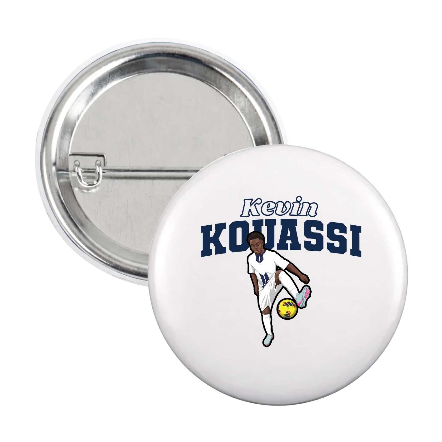 Game Day Button — Name Arch in White